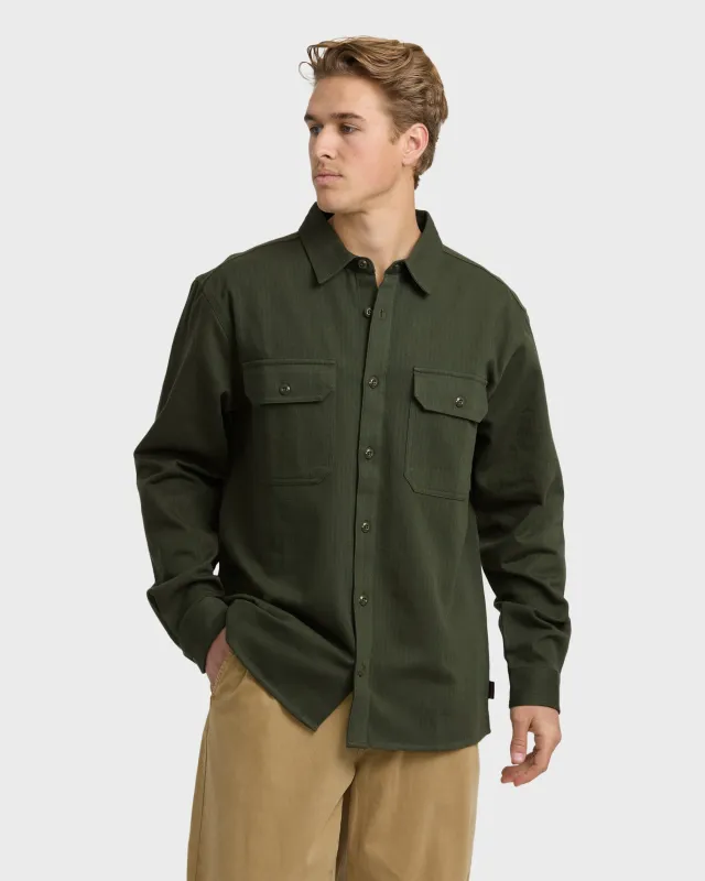 Fort Garage Long Sleeve Shirt - Olive made by Billabong