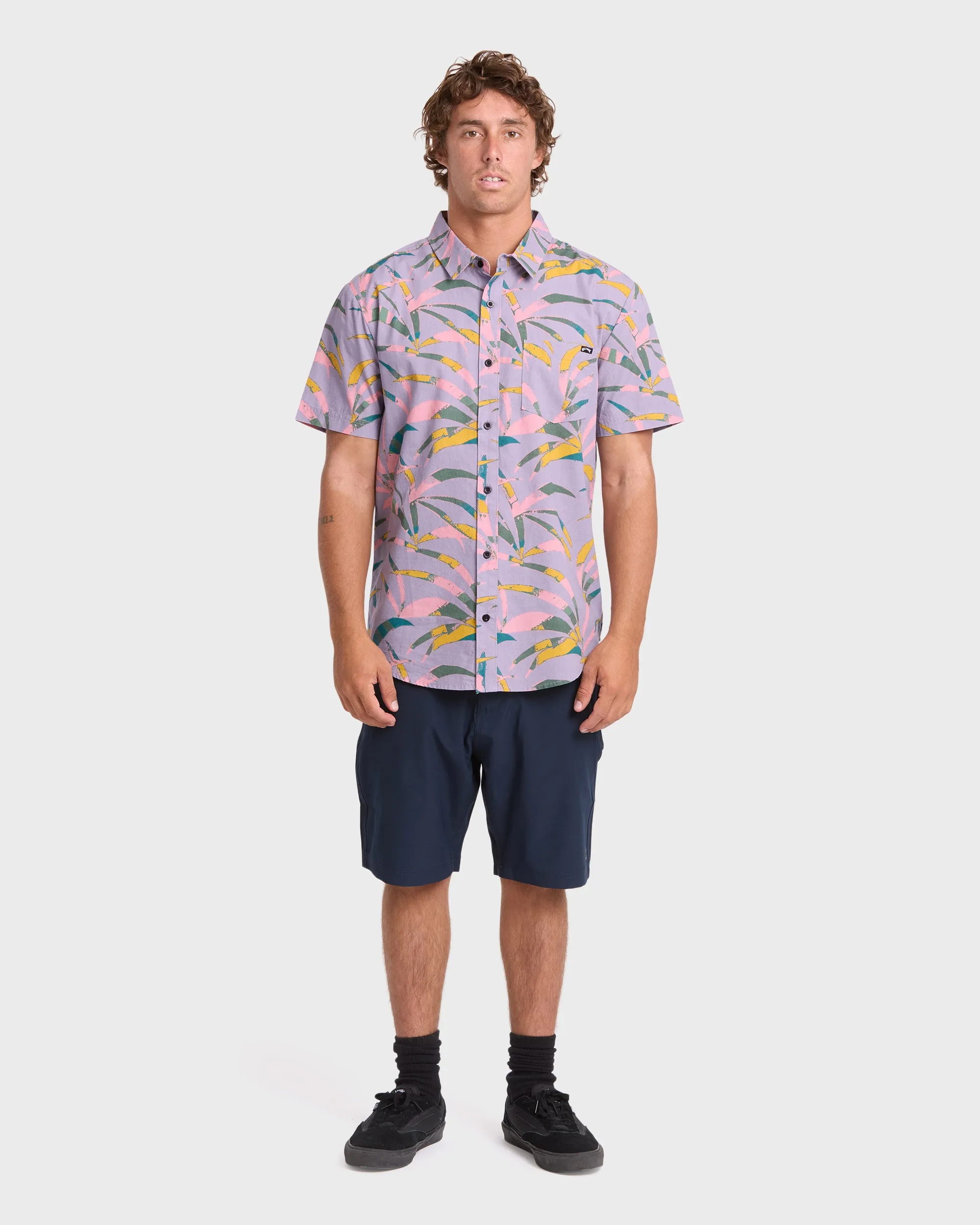 Multi Frond Short Sleeve Shirt - Grey Violet sold by Billabong product image thumbnail 4