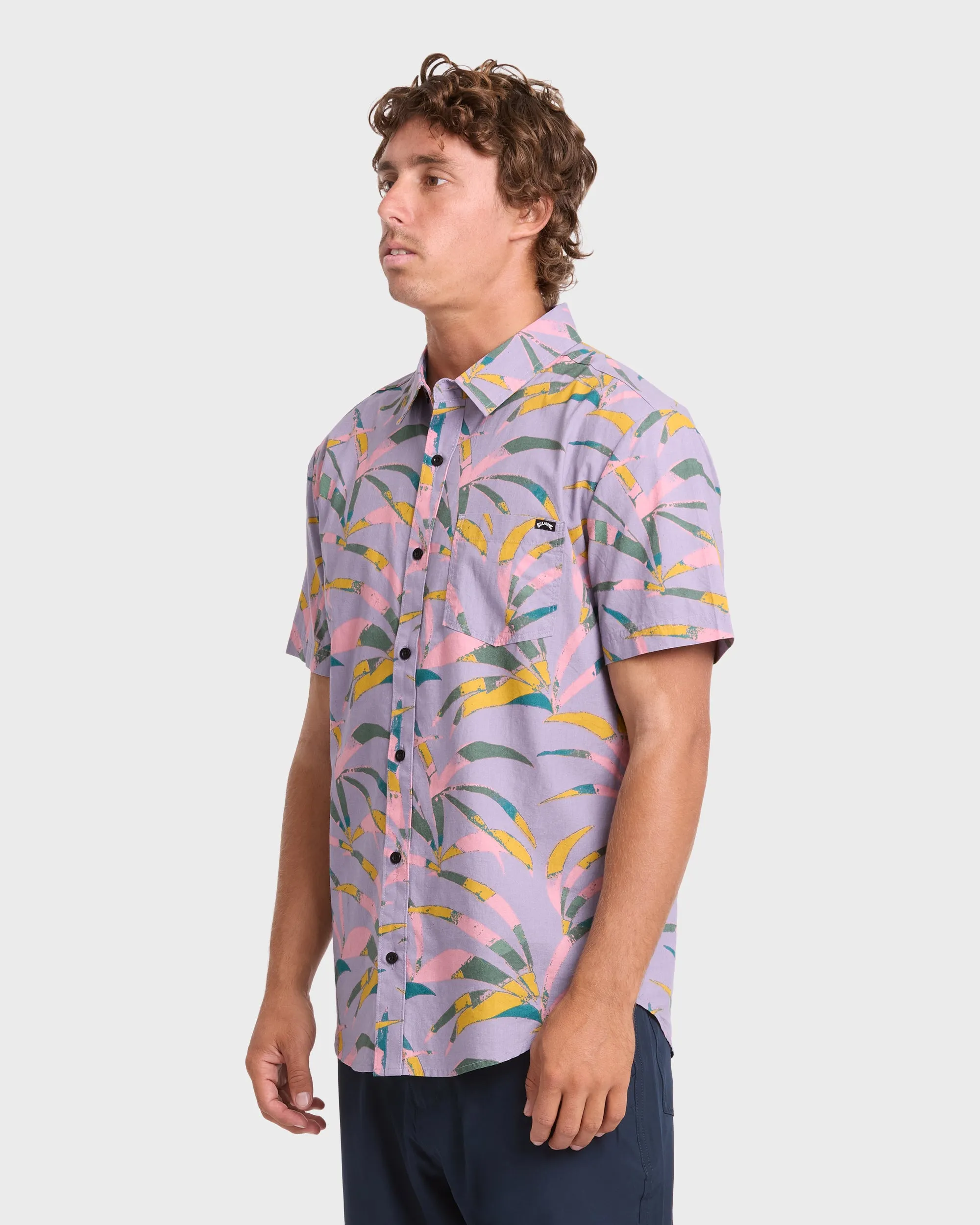 Multi Frond Short Sleeve Shirt - Grey Violet sold by Billabong product image thumbnail 3