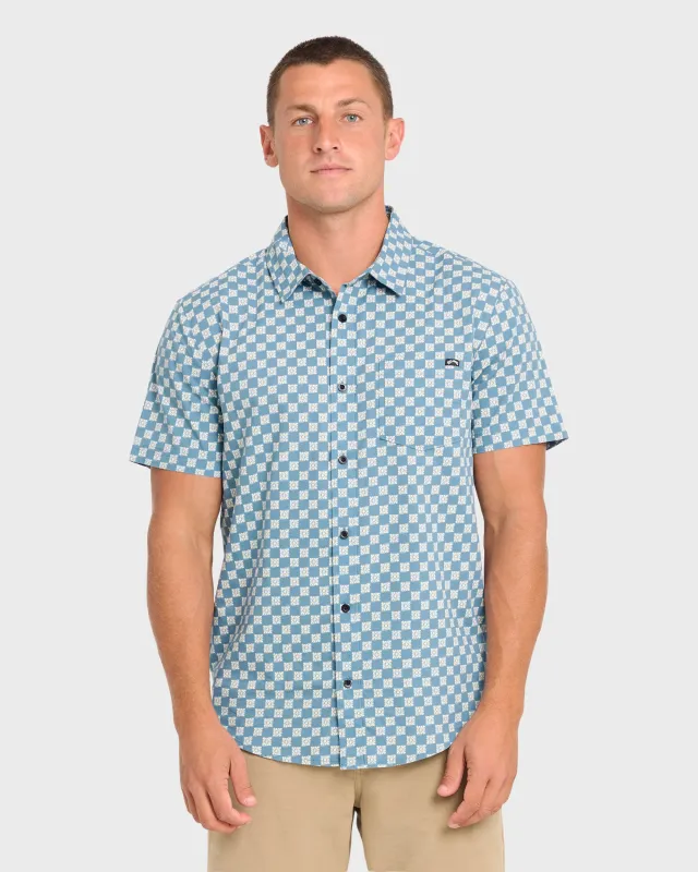 Daisy Check Short Sleeve Shirt - Vintage Indigo sold by Billabong