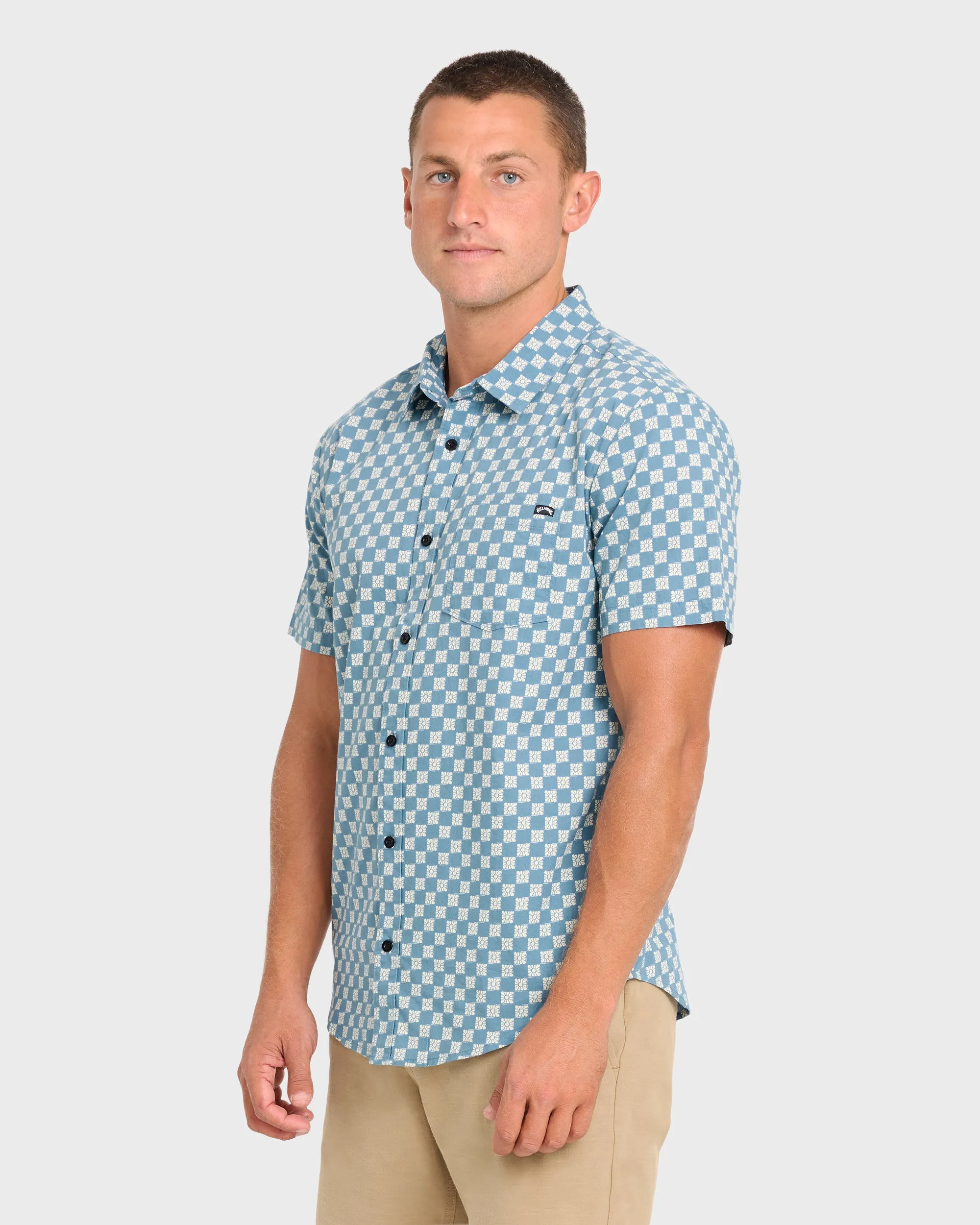 Daisy Check Short Sleeve Shirt - Vintage Indigo sold by Billabong product image thumbnail 3