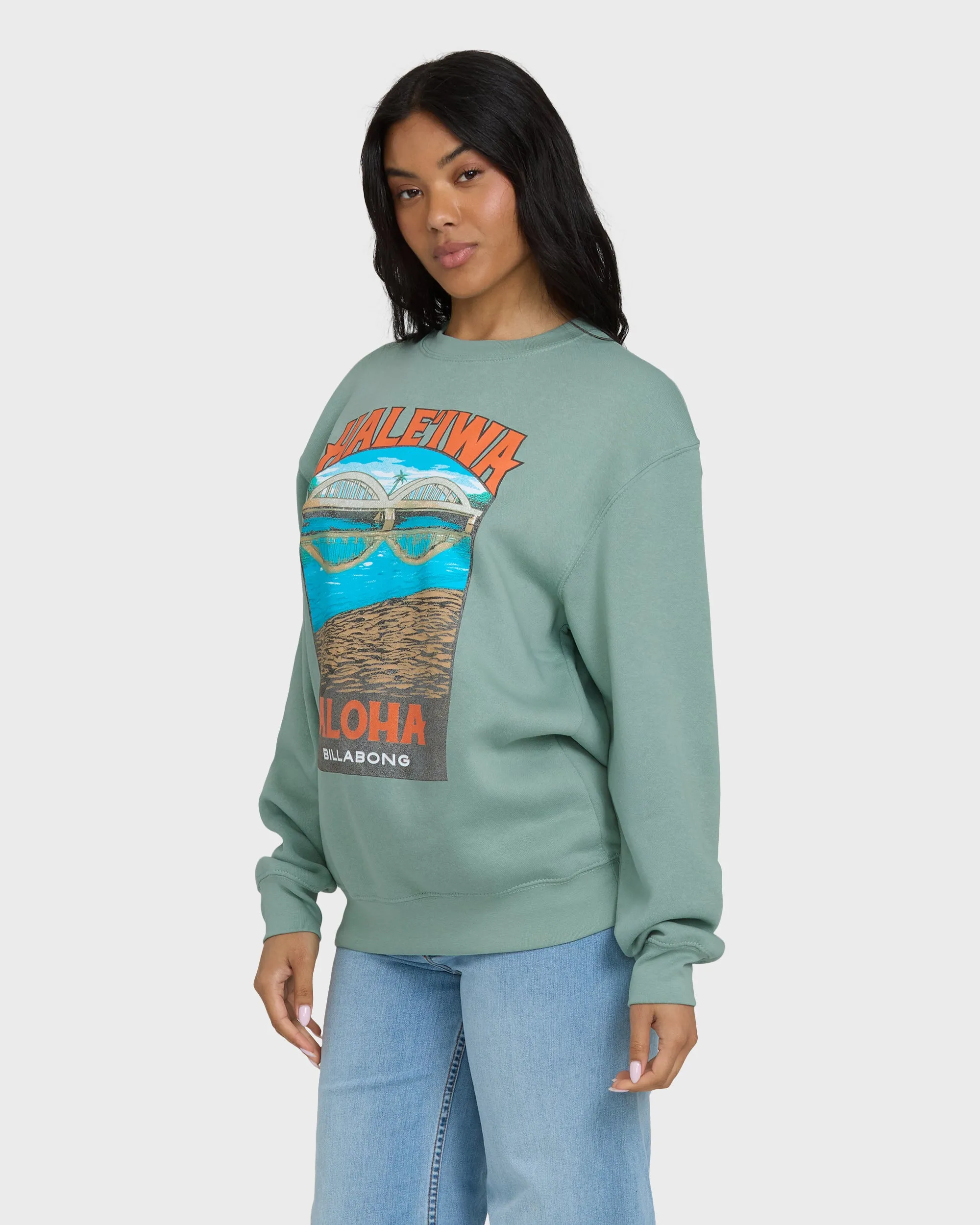 Haleiwa Scenic Poster Crewneck Sweatshirt - Sea Glass sold by Billabong product image thumbnail 4