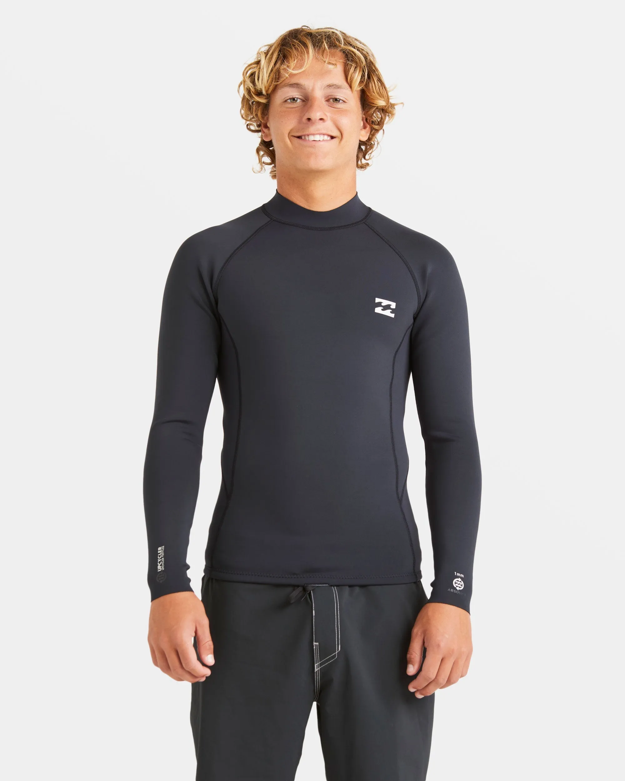 1/1mm Absolute Natural Upcycler Flatlock Back Zip Wetsuit Jacket - Black sold by Billabong