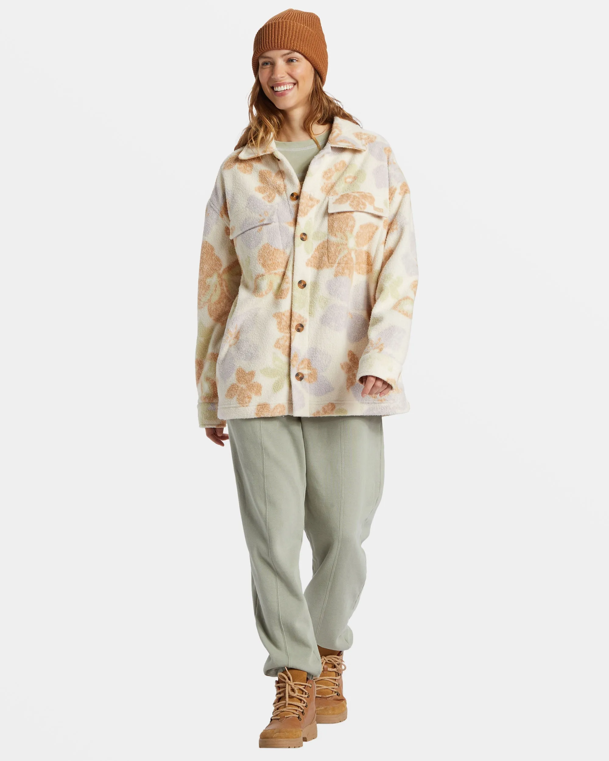 A/Div Happy Camper Shacket Button Sweater - Summer Rain sold by Billabong product image thumbnail 3