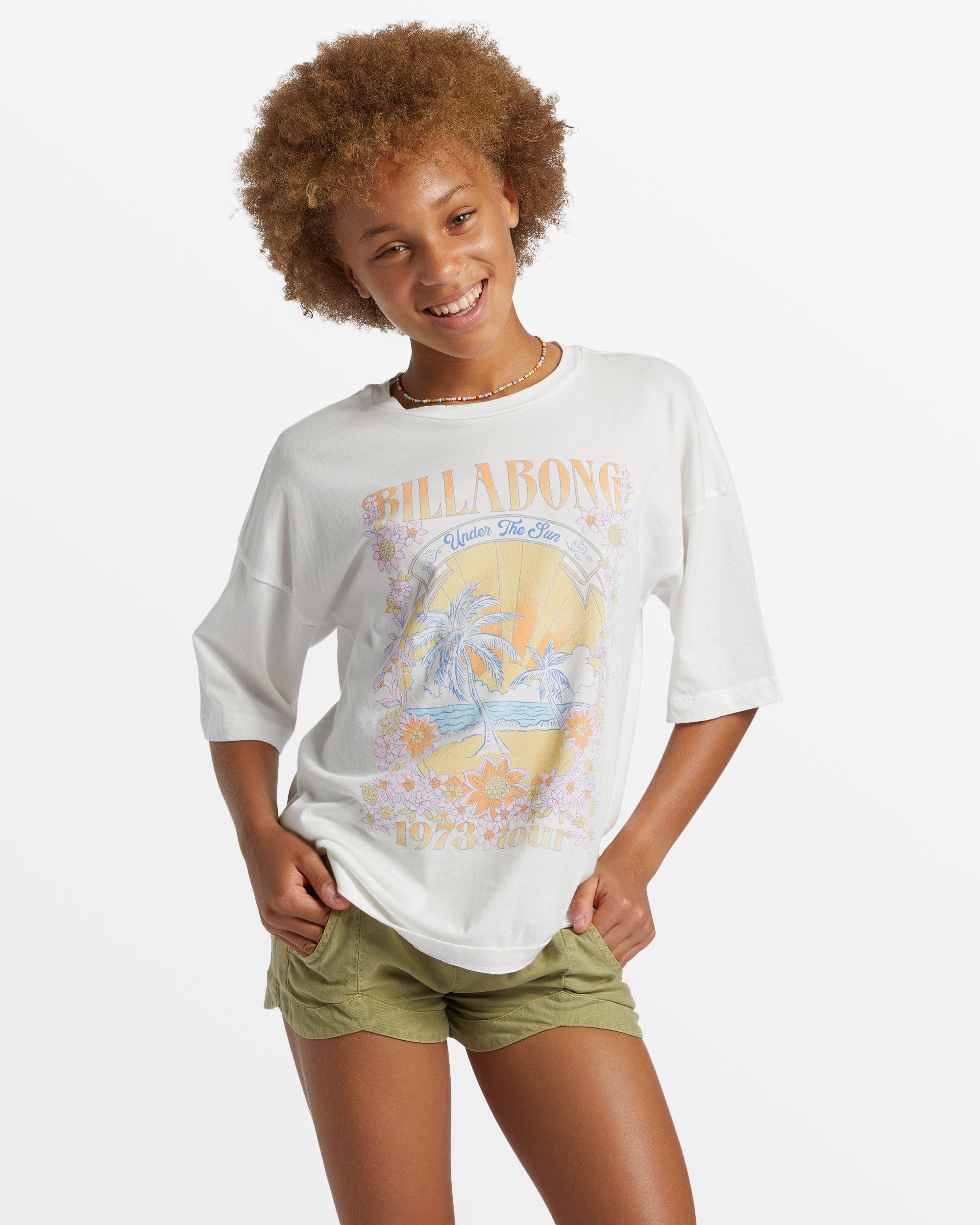 Girl's Surf Tour Oversized T-Shirt - Salt Crystal sold by Billabong