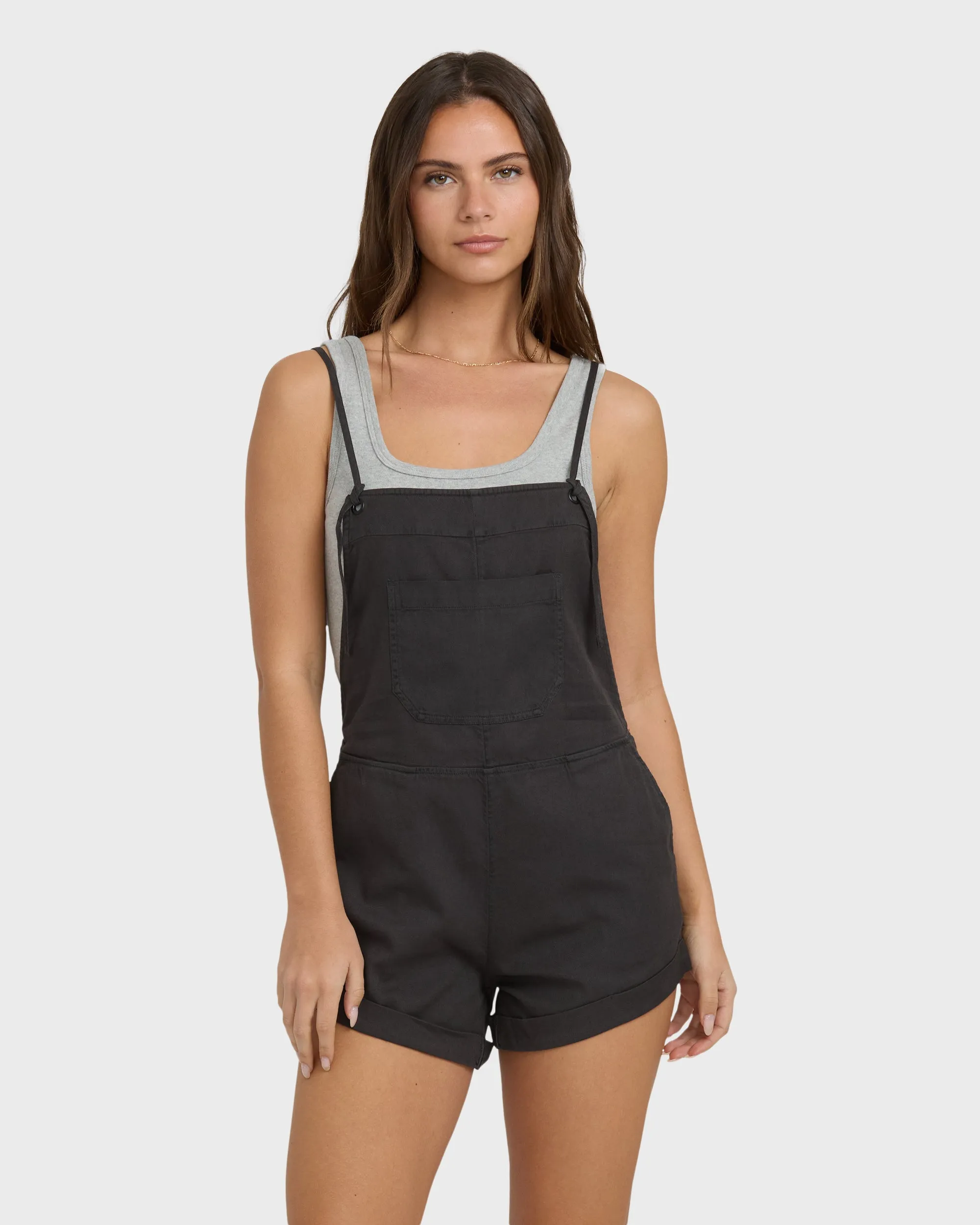 Wild Pursuit Yarn-Dyed Overalls - Off White / Brown sold by Billabong