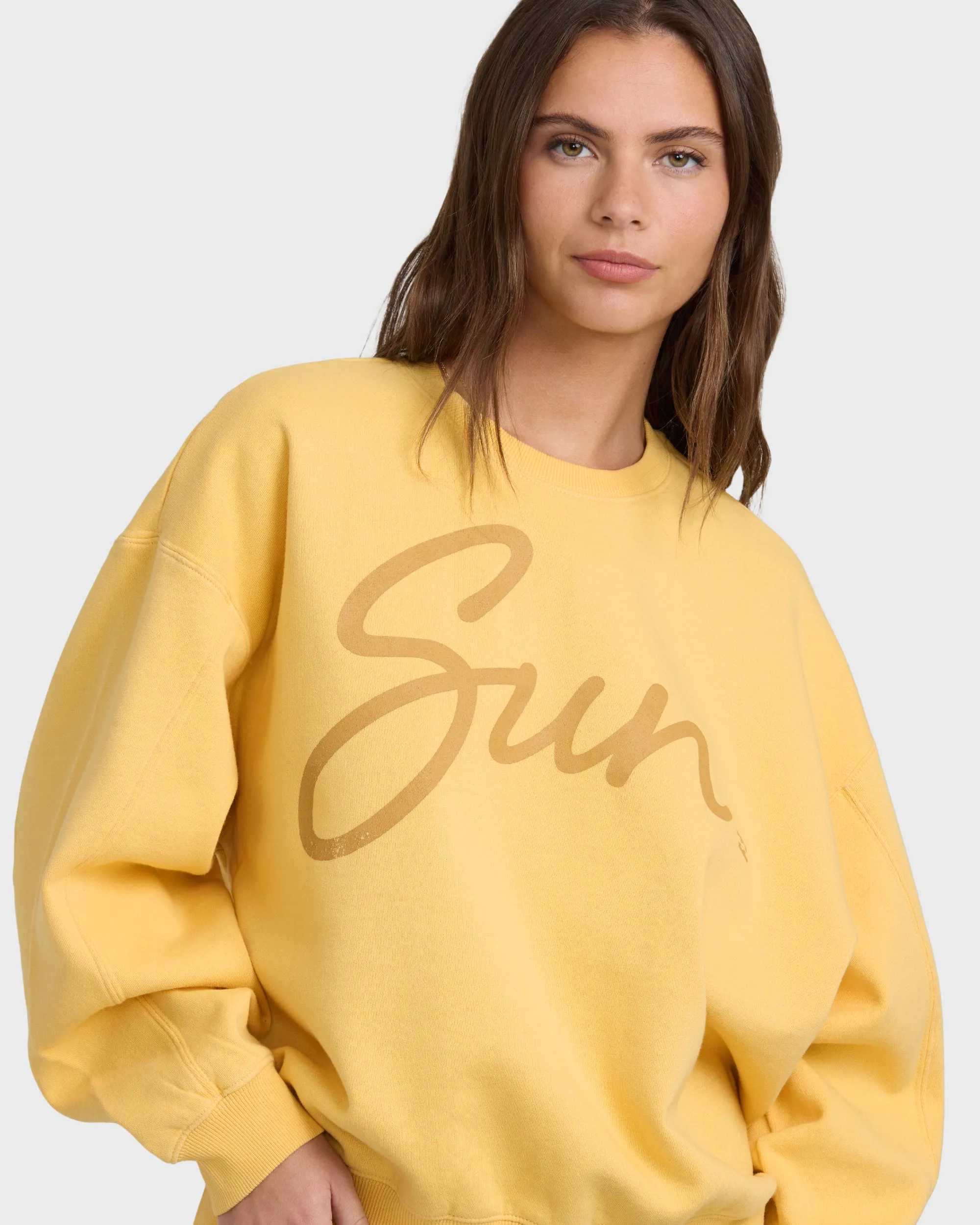 Mono Aloha Kendal Crewneck Sweatshirt - Pale Yellow sold by Billabong product image thumbnail 4