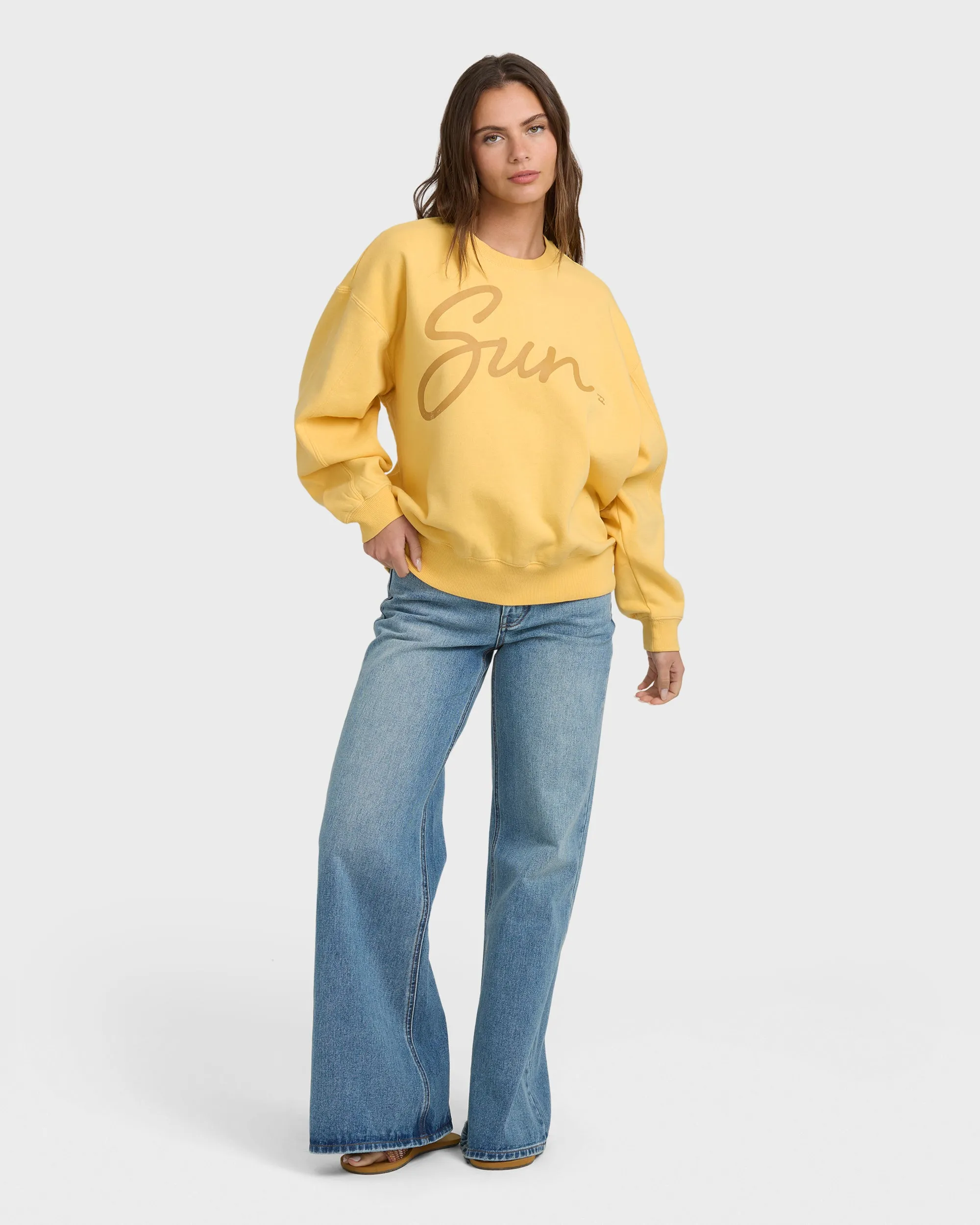 Mono Aloha Kendal Crewneck Sweatshirt - Pale Yellow sold by Billabong product image thumbnail 5