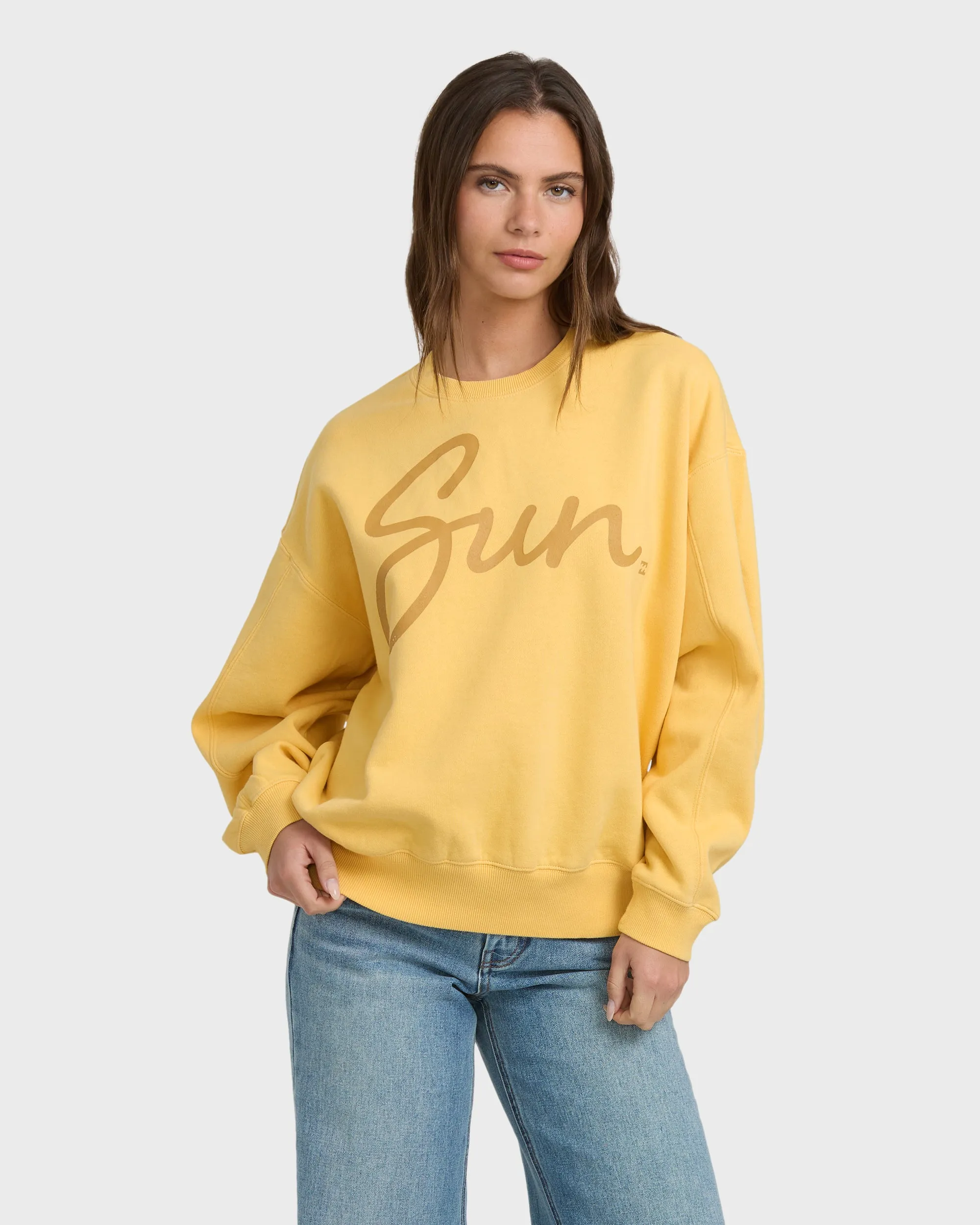 Mono Aloha Kendal Crewneck Sweatshirt - Pale Yellow sold by Billabong product image thumbnail 3