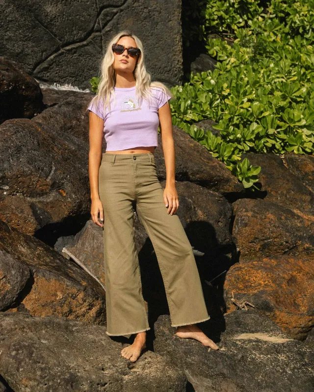 Free Fall High-Waist Pants - Martini Olive sold by Billabong
