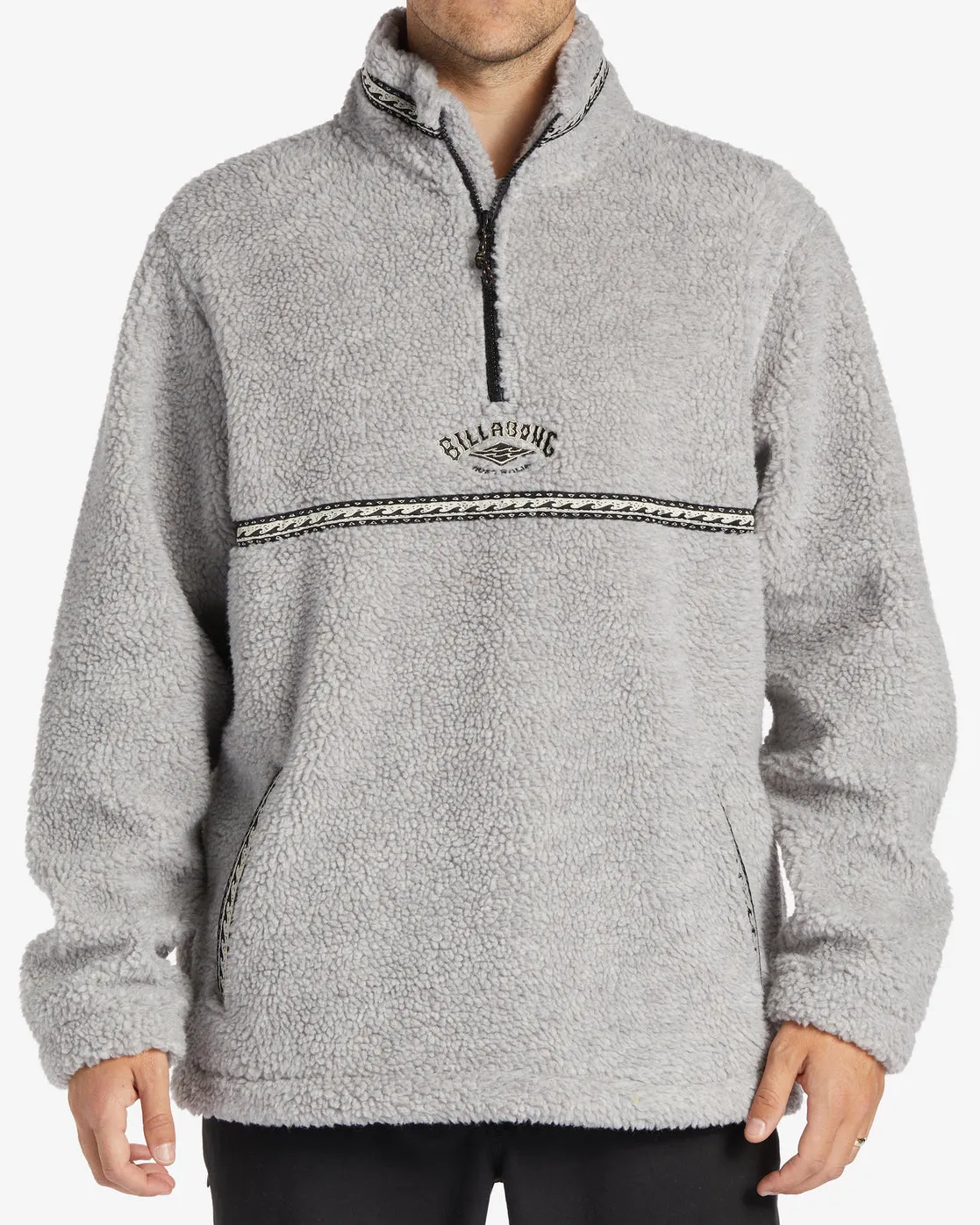 Boundary Tombstone Mock-Neck Sweatshirt - Oatmeal Heather sold by Billabong