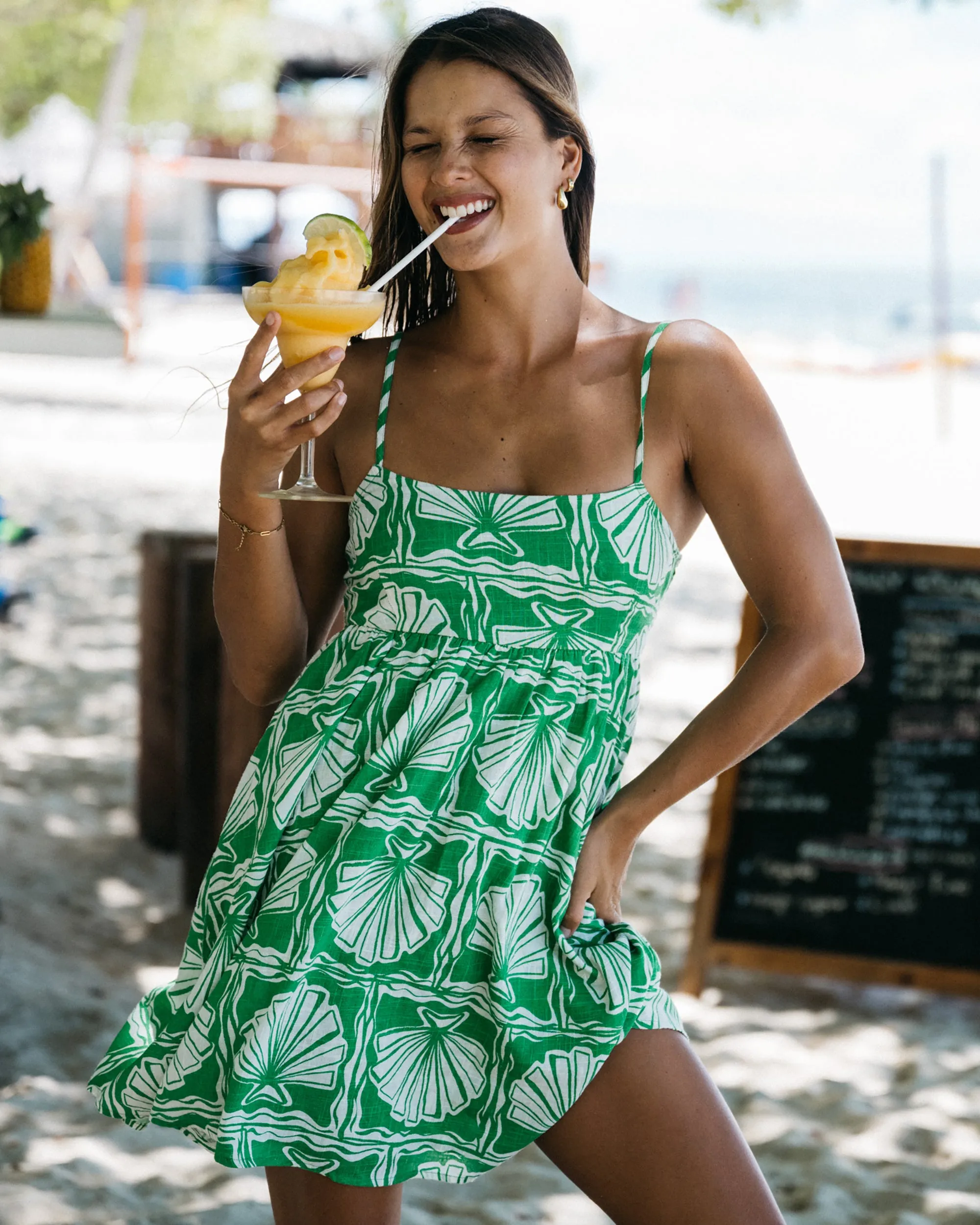 Sea Shell Mini Dress - Kelly Green sold by Billabong product image thumbnail 2