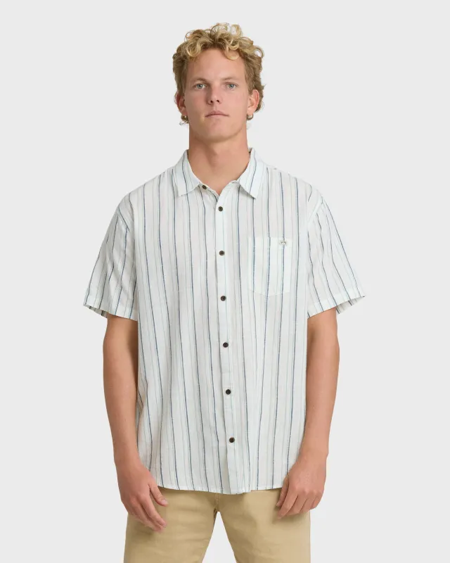 All Day Stripe Short Sleeve Shirt - Cream sold by Billabong