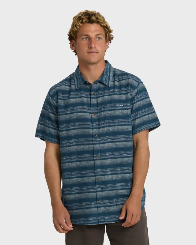 All Day Stripe Short Sleeve Shirt - Dark Denim sold by Billabong