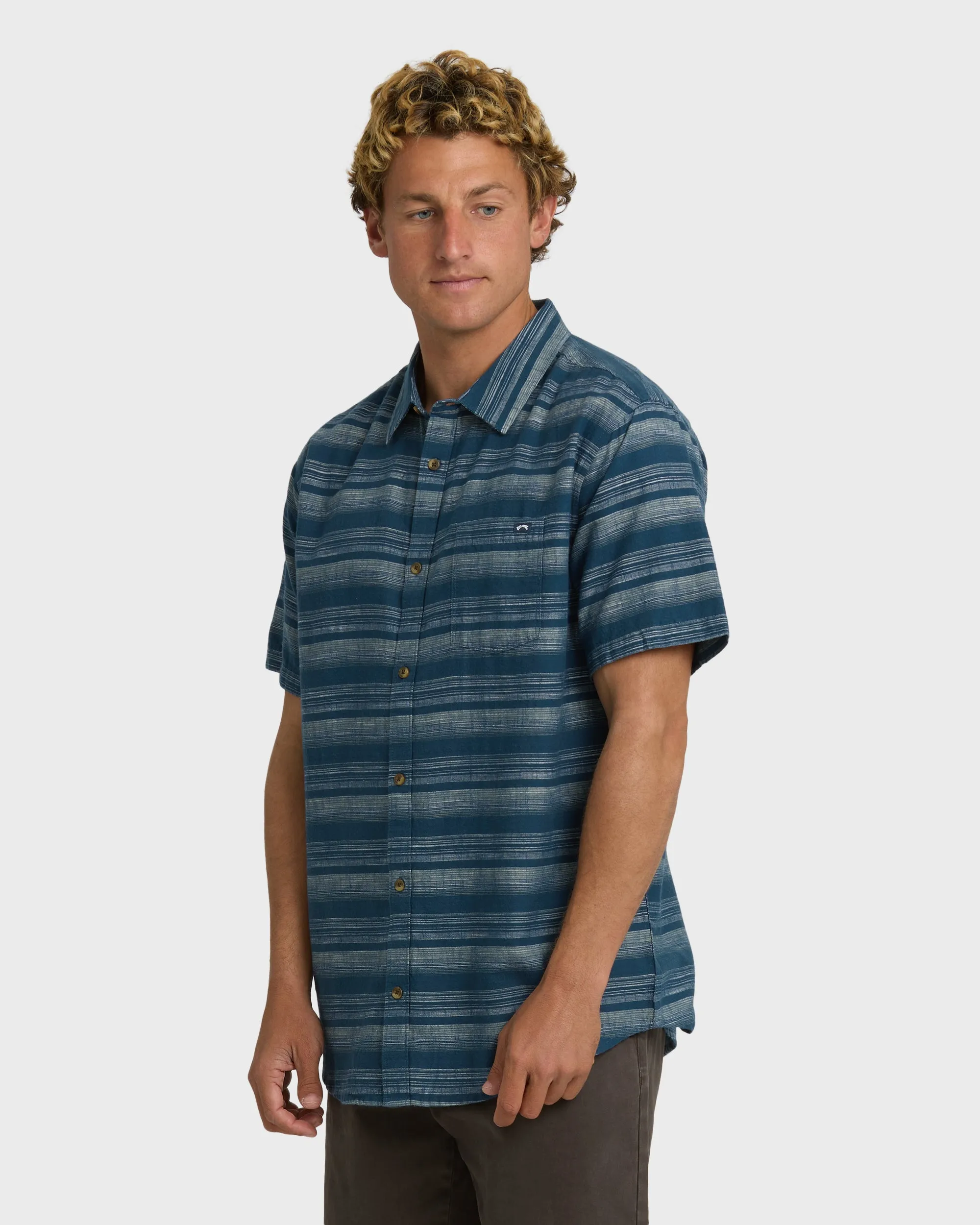 All Day Stripe Short Sleeve Shirt - Dark Denim sold by Billabong product image thumbnail 3