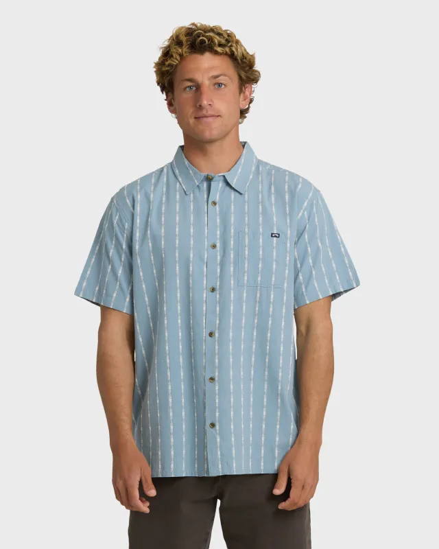 Sundays Jacquard Short Sleeve Shirt - Blue Fog sold by Billabong
