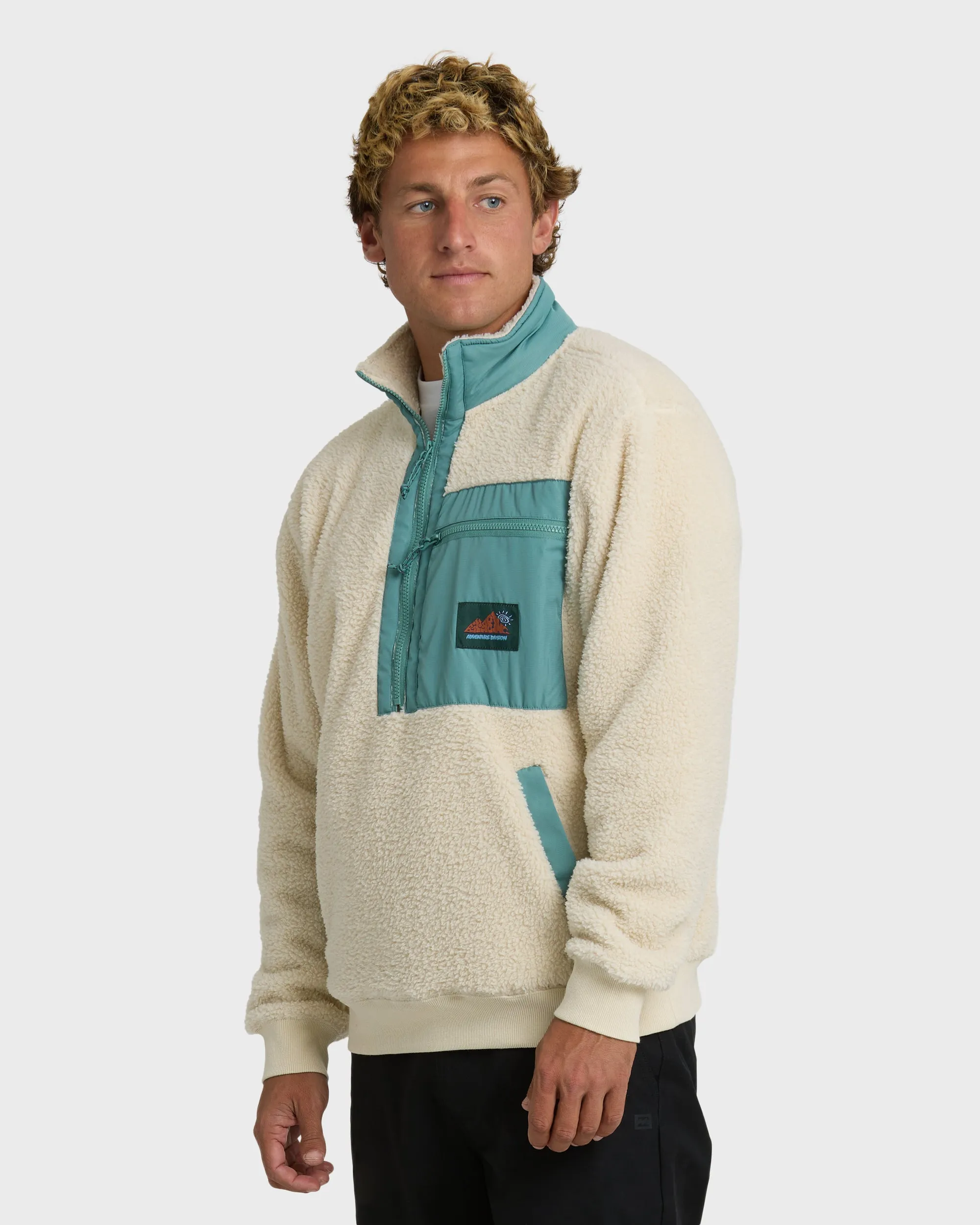 Boundary Peak Mock Neck Sherpa Fleece - Oatmeal sold by Billabong product image thumbnail 3