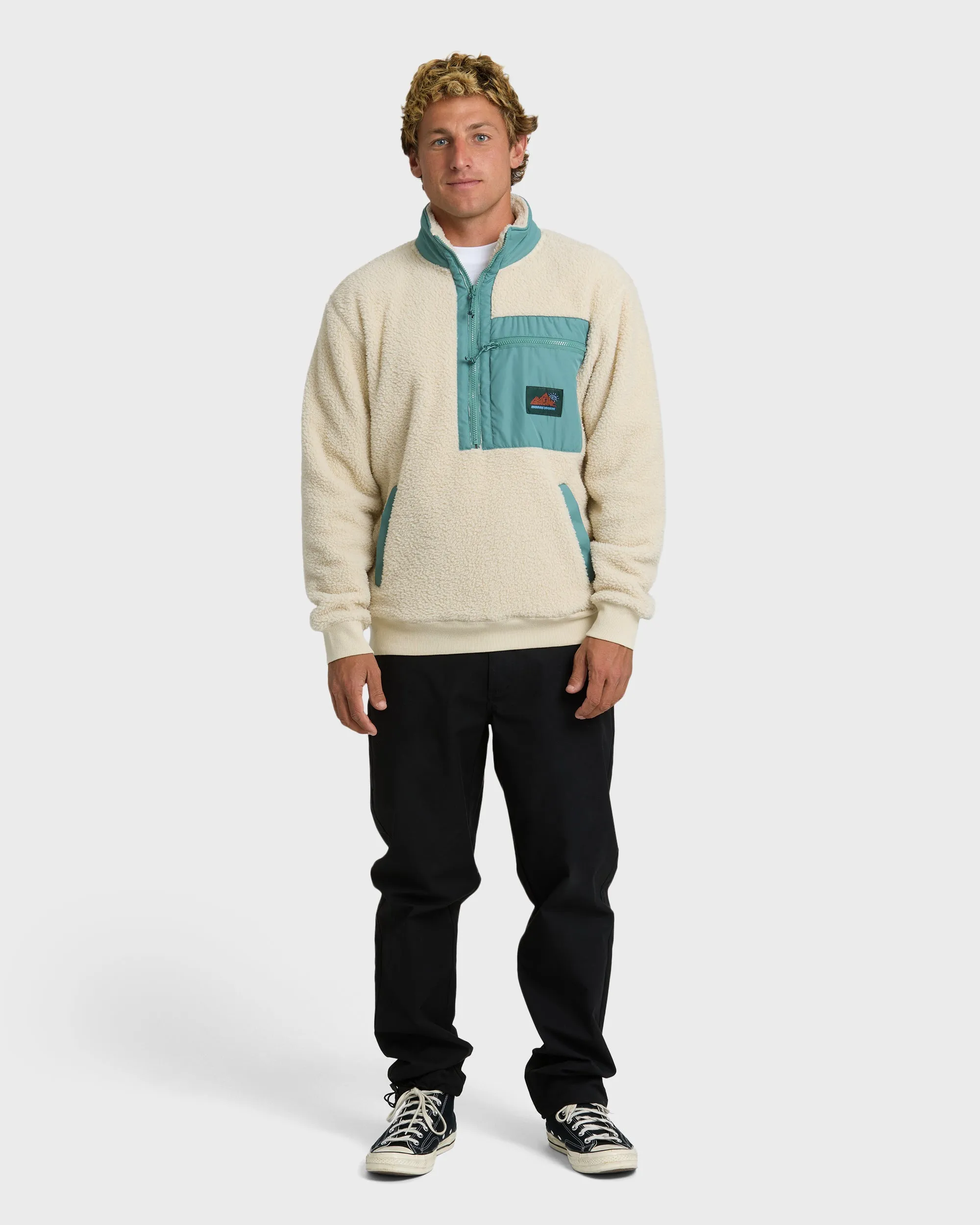 Boundary Peak Mock Neck Sherpa Fleece - Oatmeal sold by Billabong product image thumbnail 4