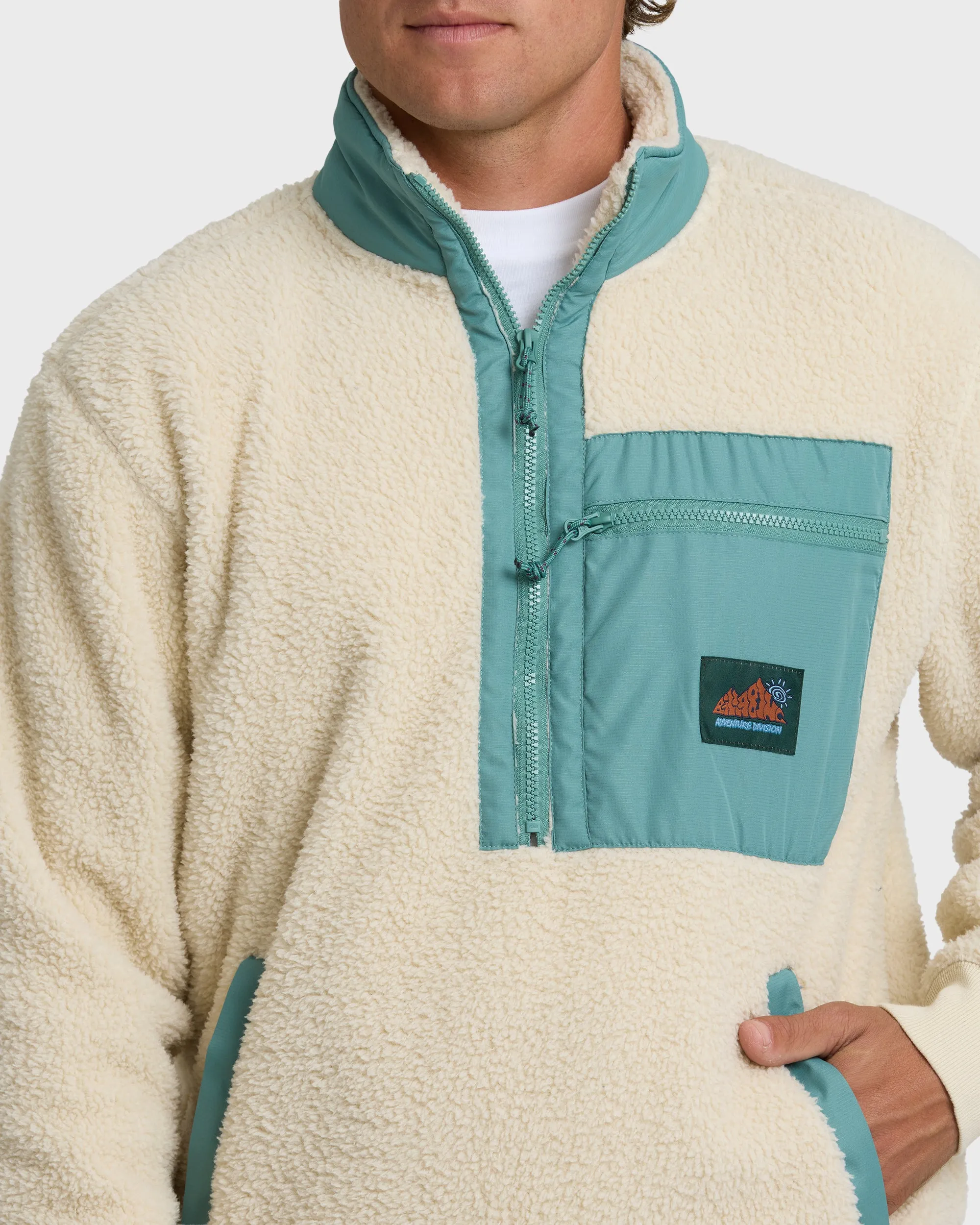 Boundary Peak Mock Neck Sherpa Fleece - Oatmeal sold by Billabong product image thumbnail 5