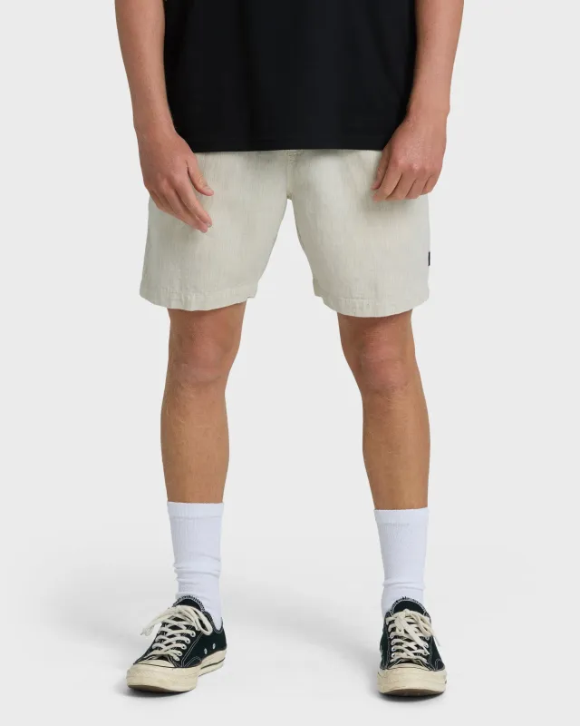 Sano Linen Elastic Shorts - Chino Heather sold by Billabong