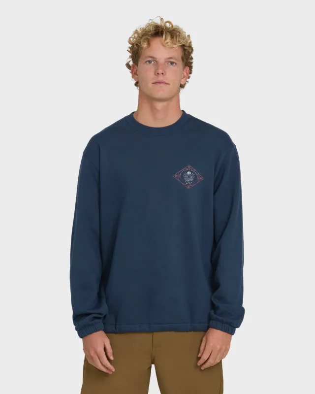 Compass Crewneck Sweatshirt - Dark Blue sold by Billabong