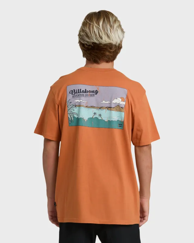 Post Cards Adiv Premium Short Sleeve T-Shirt - Dusty Orange sold by Billabong