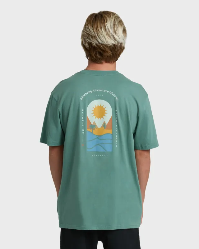 Sun Down Adiv Premium Short Sleeve T-Shirt - Sea Green sold by Billabong