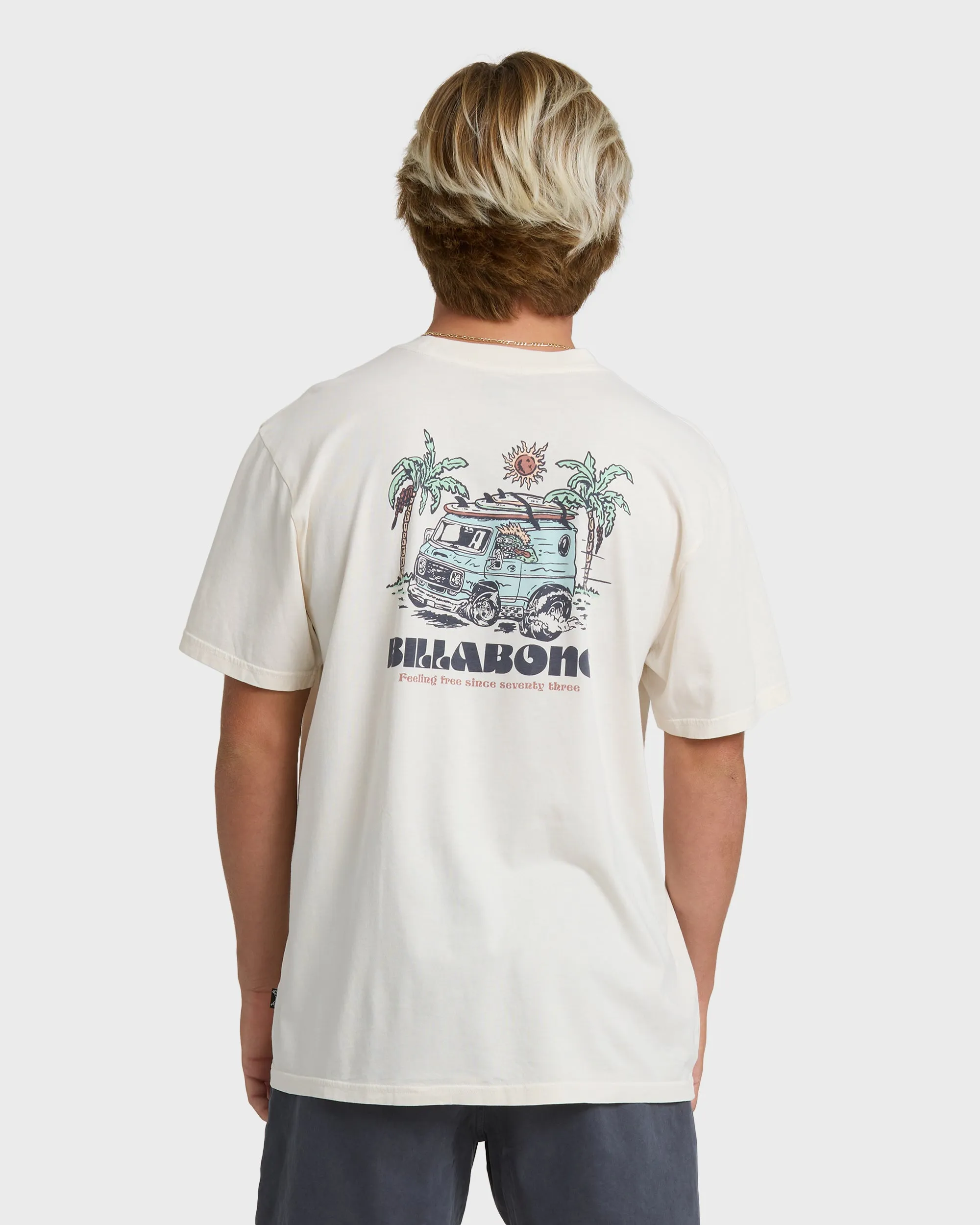 Rush To Relax Wave Washed Premium Short Sleeve T-Shirt - Off White sold by Billabong
