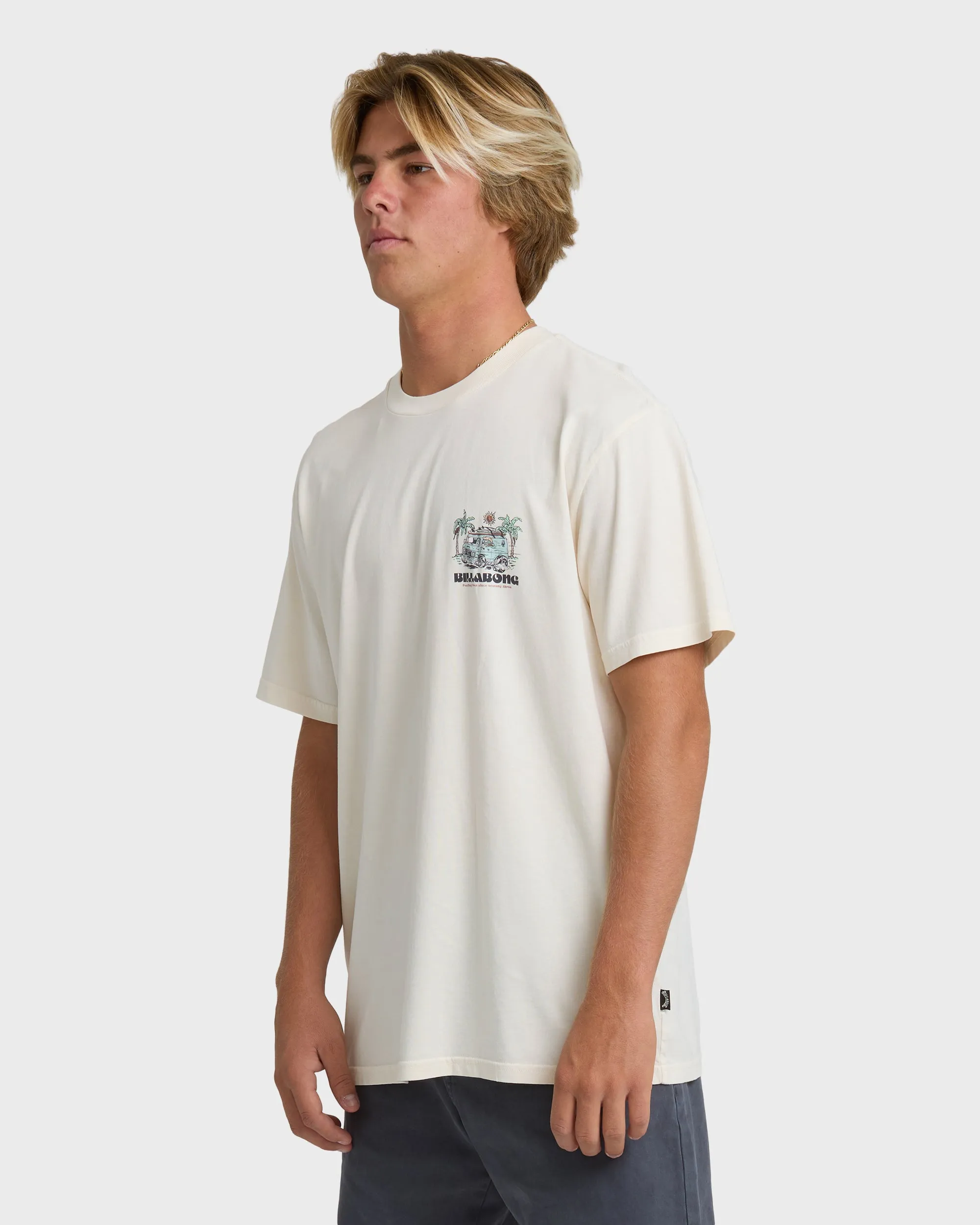 Rush To Relax Wave Washed Premium Short Sleeve T-Shirt - Off White sold by Billabong product image thumbnail 3