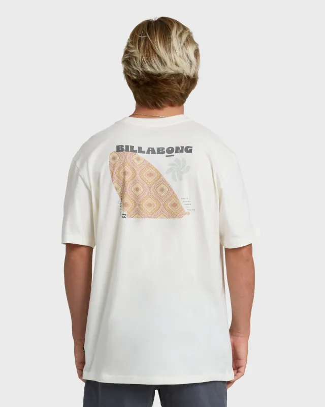 Single Fin Premium Short Sleeve T-Shirt - Off White made by Billabong