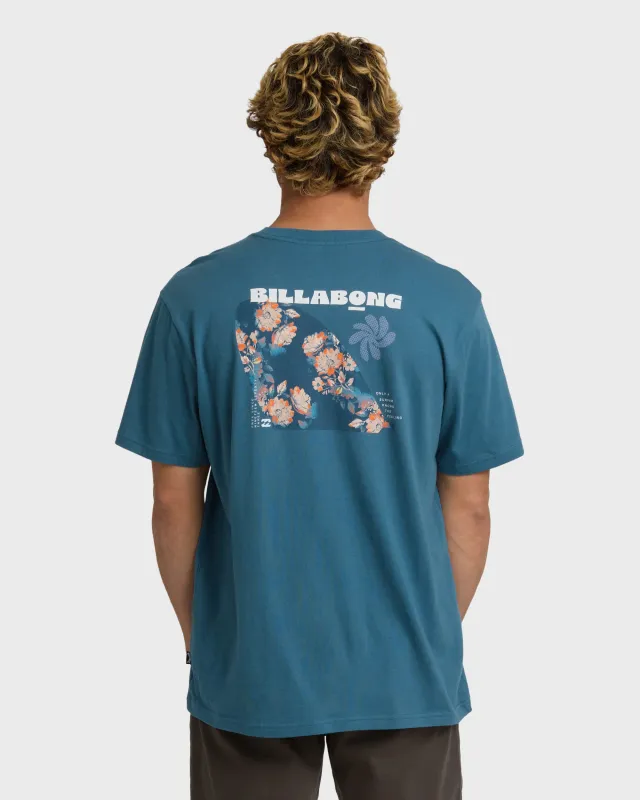 Single Fin Premium Short Sleeve T-Shirt - Real Teal sold by Billabong