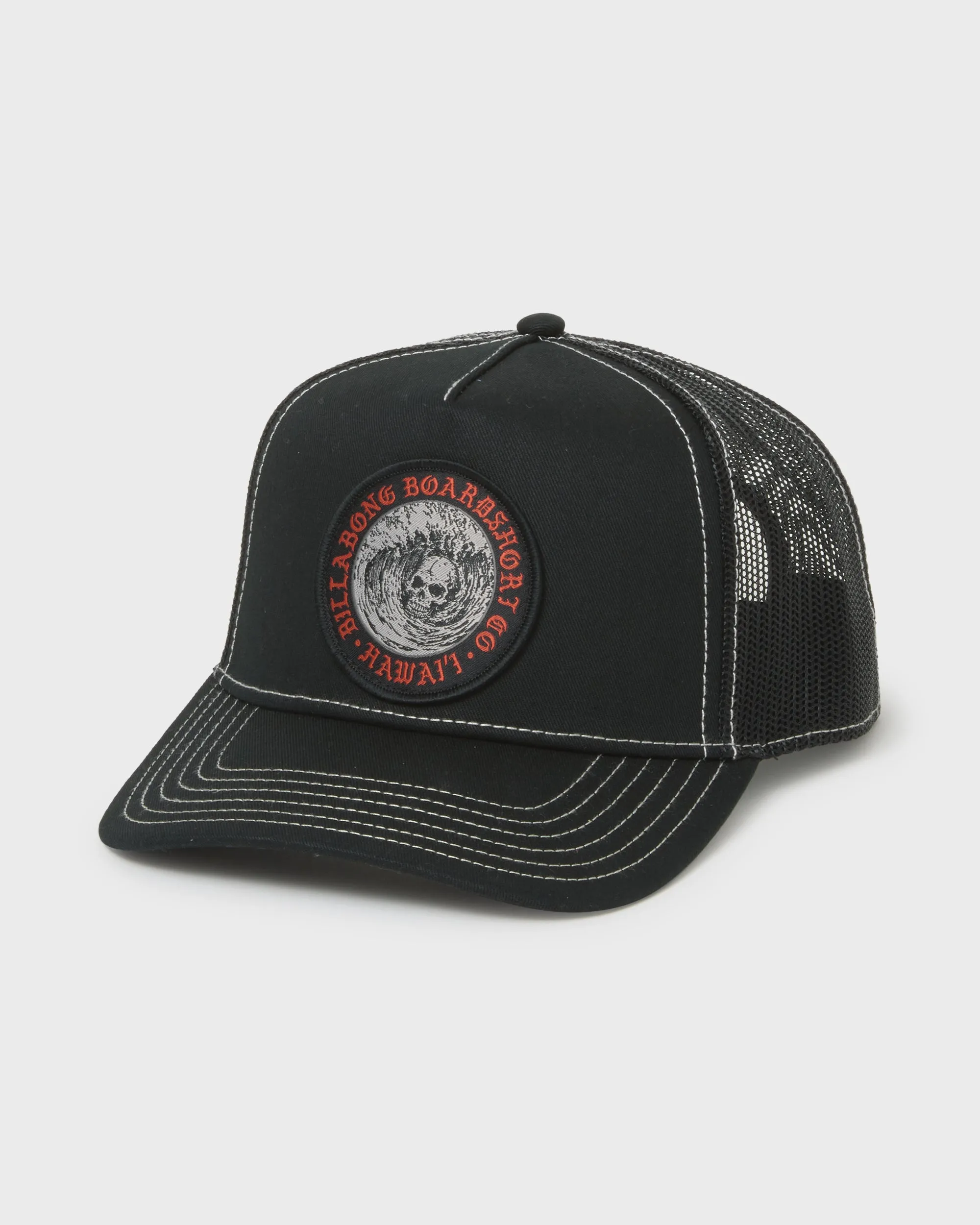 Skull Wave Hi Trucker Hat - Black sold by Billabong