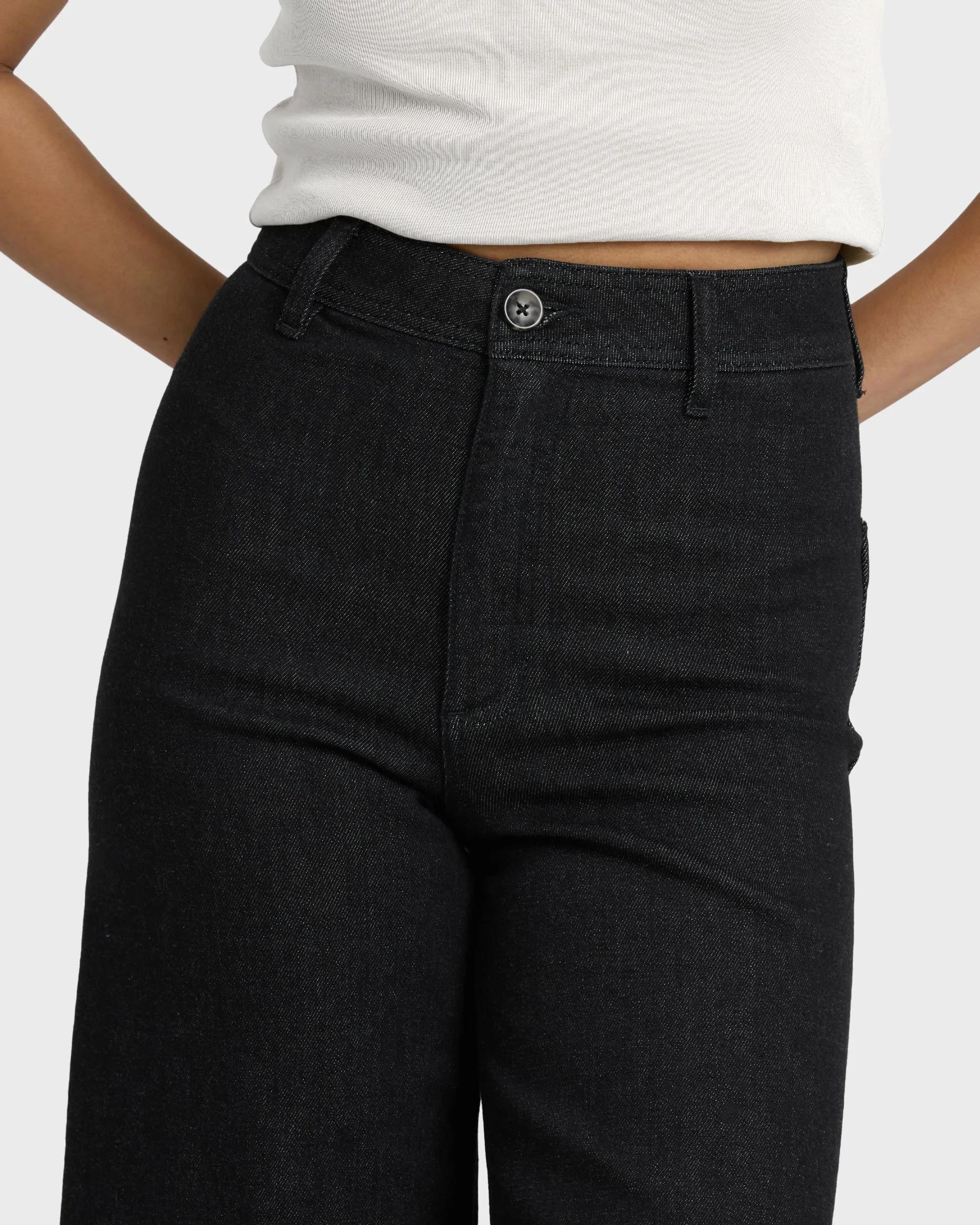 Free Fall High-Waist Twill Pants - Black sold by Billabong product image thumbnail 4