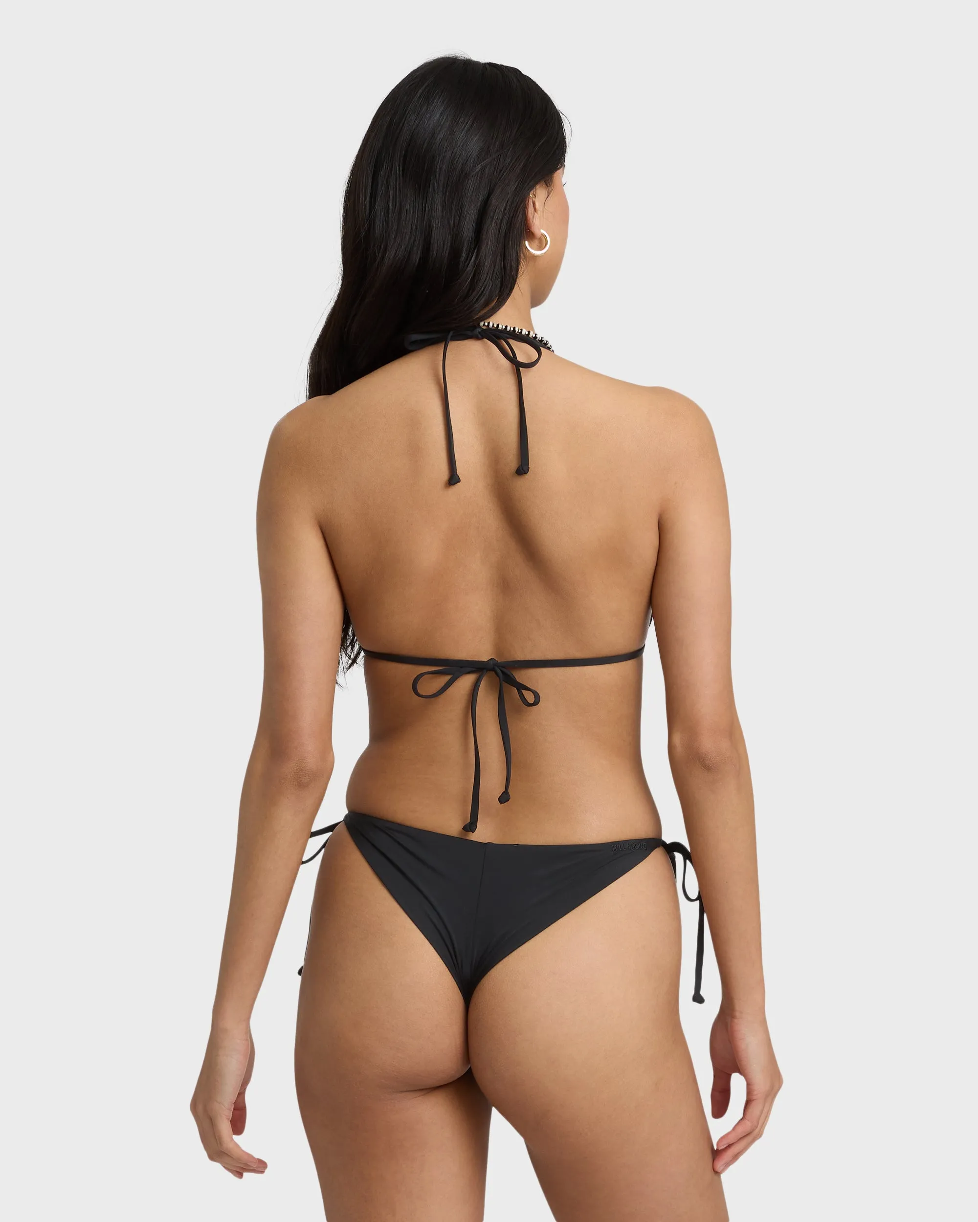 Sol Searcher Tie-side Tanga Skimpy Bikini Bottom - Black Pebble sold by Billabong