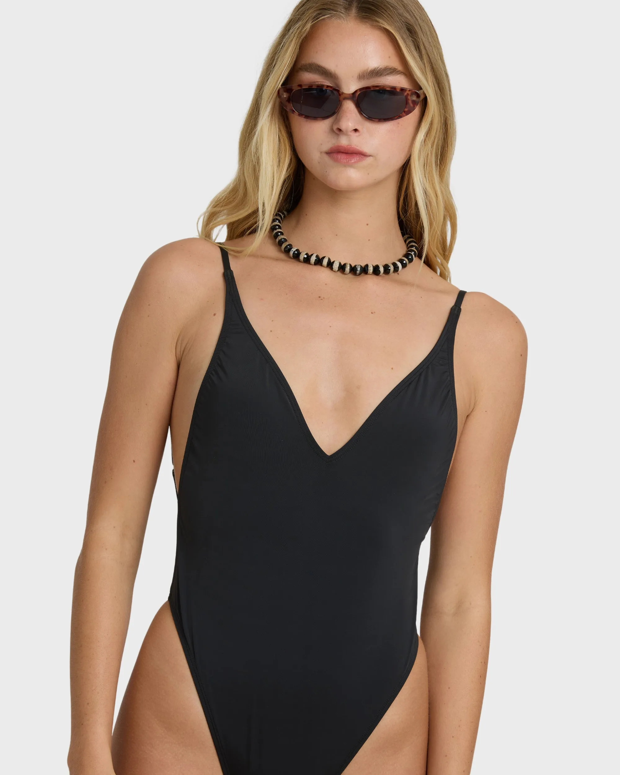 Sol Searcher Deep V One-piece Swimsuit - Black Pebble sold by Billabong product image thumbnail 5