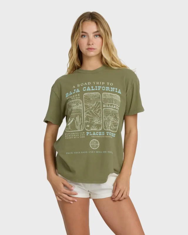 Flying To The Moon Short Sleeve T-Shirt - Dark Olive made by Billabong