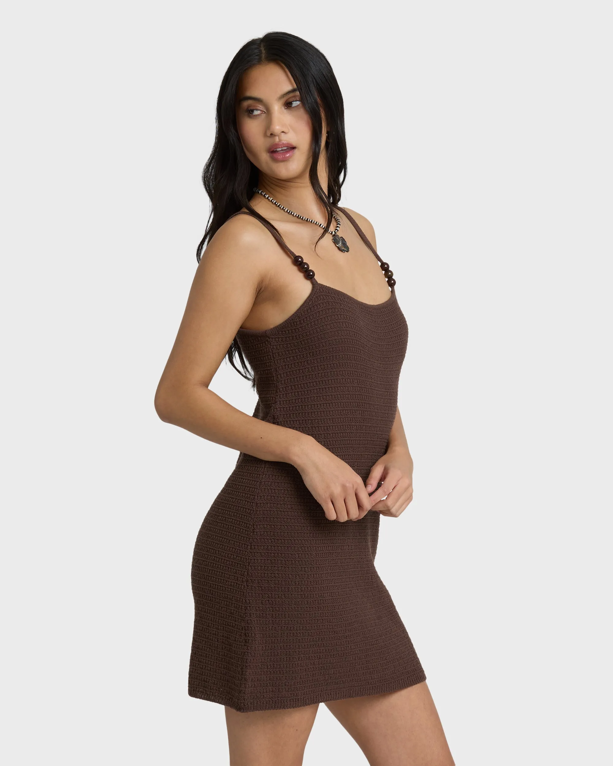 You Stunner Knit Mini Dress - Teak sold by Billabong product image thumbnail 4