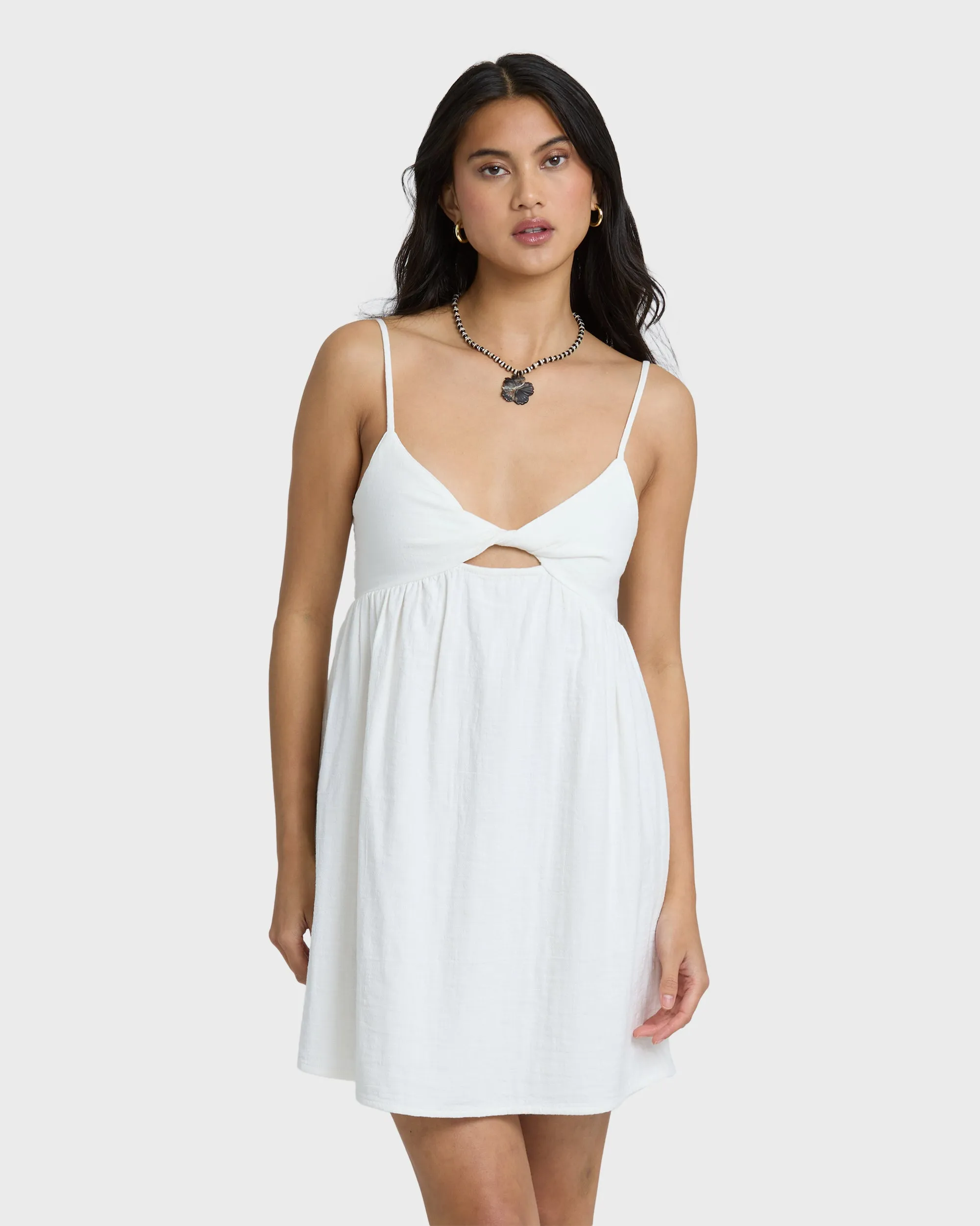In A Twist Dress - Salt Crystal sold by Billabong