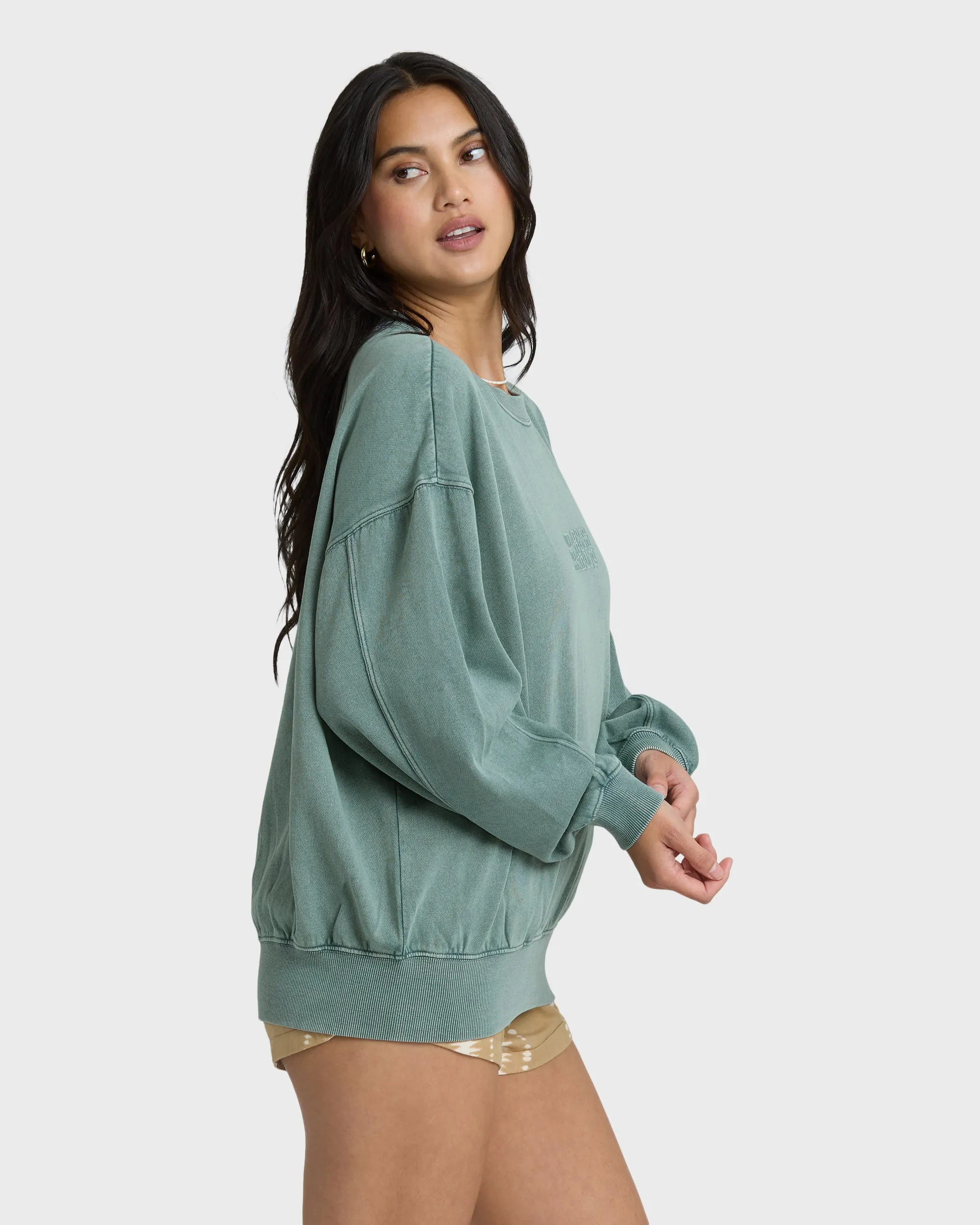 Bleached Out Kendal Crewneck Sweatshirt - Blue Mist sold by Billabong product image thumbnail 4