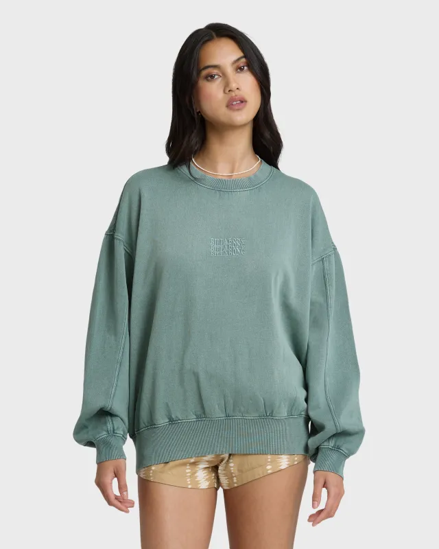 Bleached Out Kendal Crewneck Sweatshirt - Blue Mist sold by Billabong