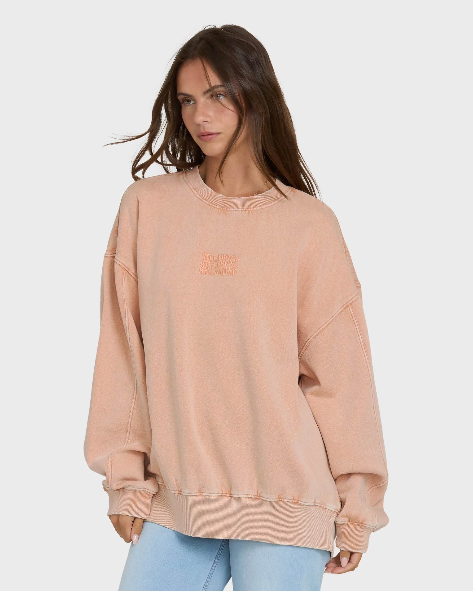 Bleached Out Kendal Crewneck Sweatshirt - Caramel Cafe sold by Billabong product image thumbnail 4