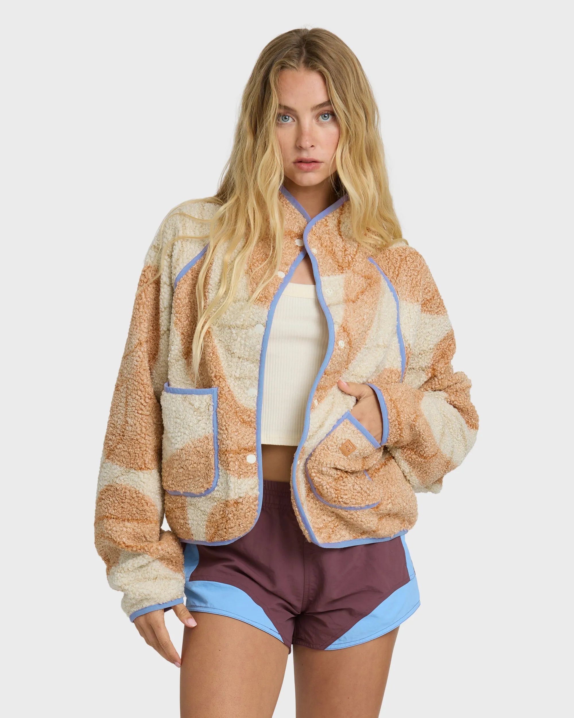 Dawney Snap Up Sweatshirt - White Cap sold by Billabong product image thumbnail 3
