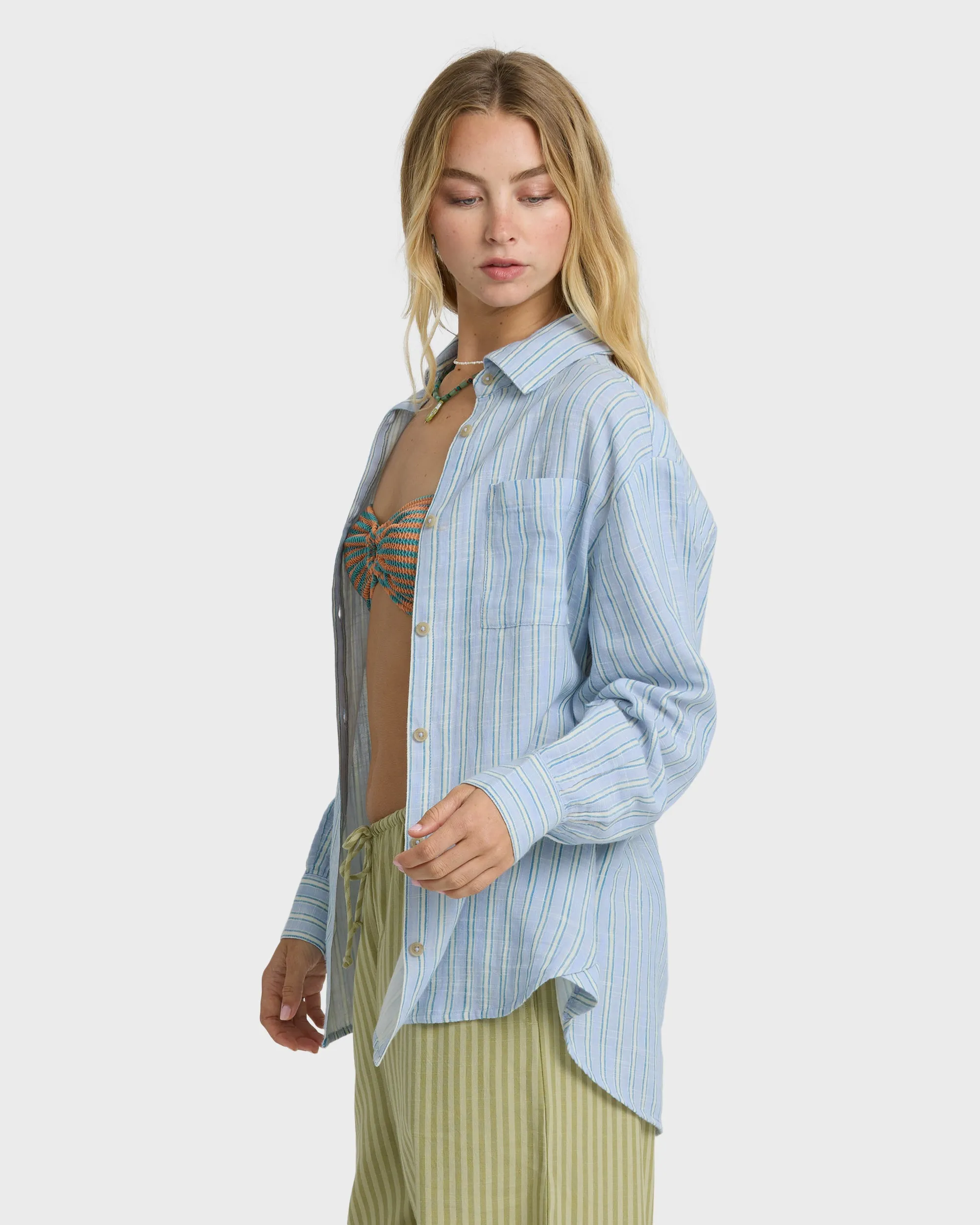 Wanderer Long Sleeve Woven Top - Twilight Blue sold by Billabong product image thumbnail 3