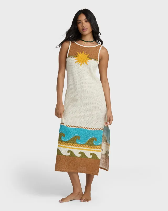 Solar Babe Midi Dress - Caramel Cafe made by Billabong