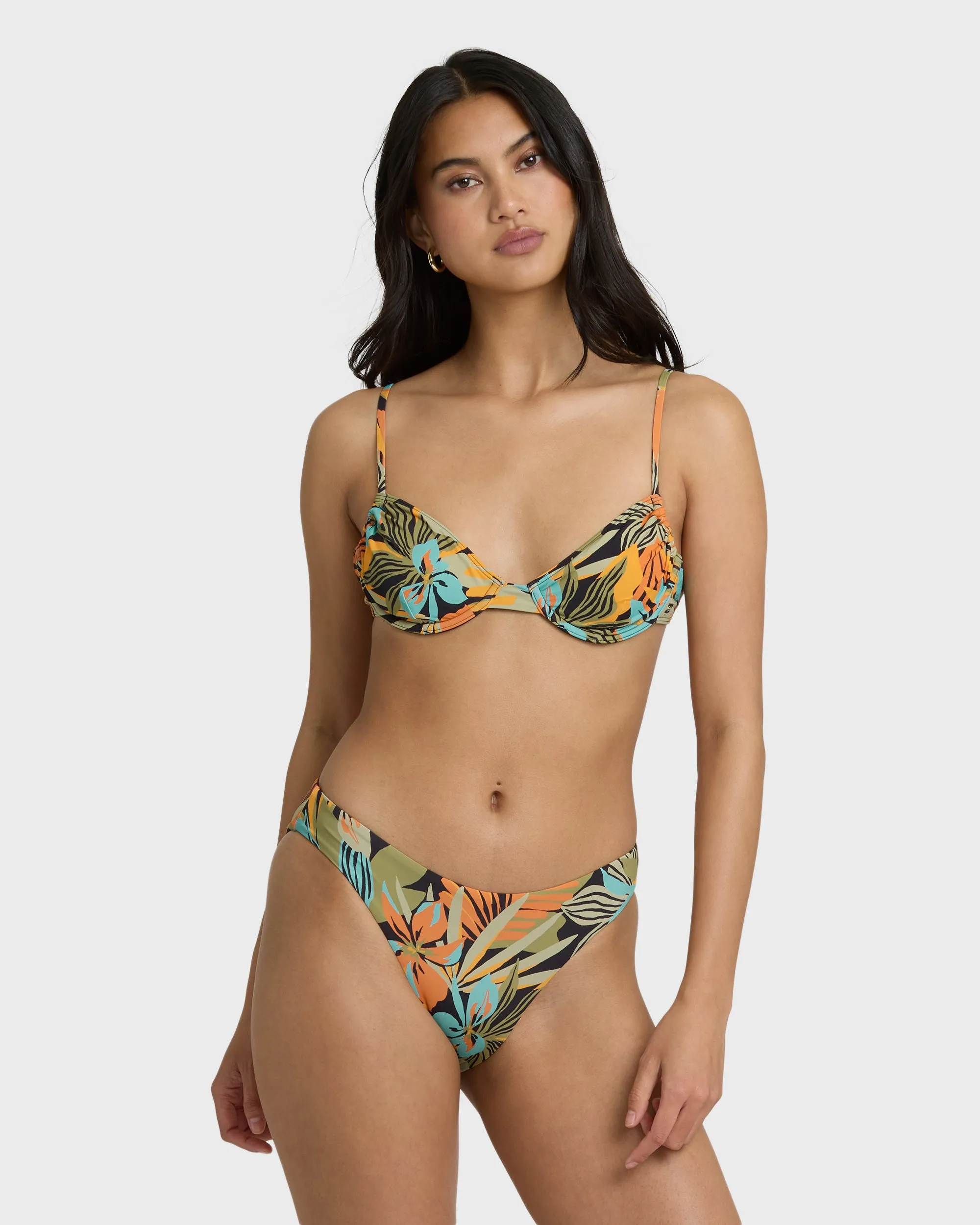 Des Tropiques Talia Underwire Bikini Top - Black Multi sold by Billabong