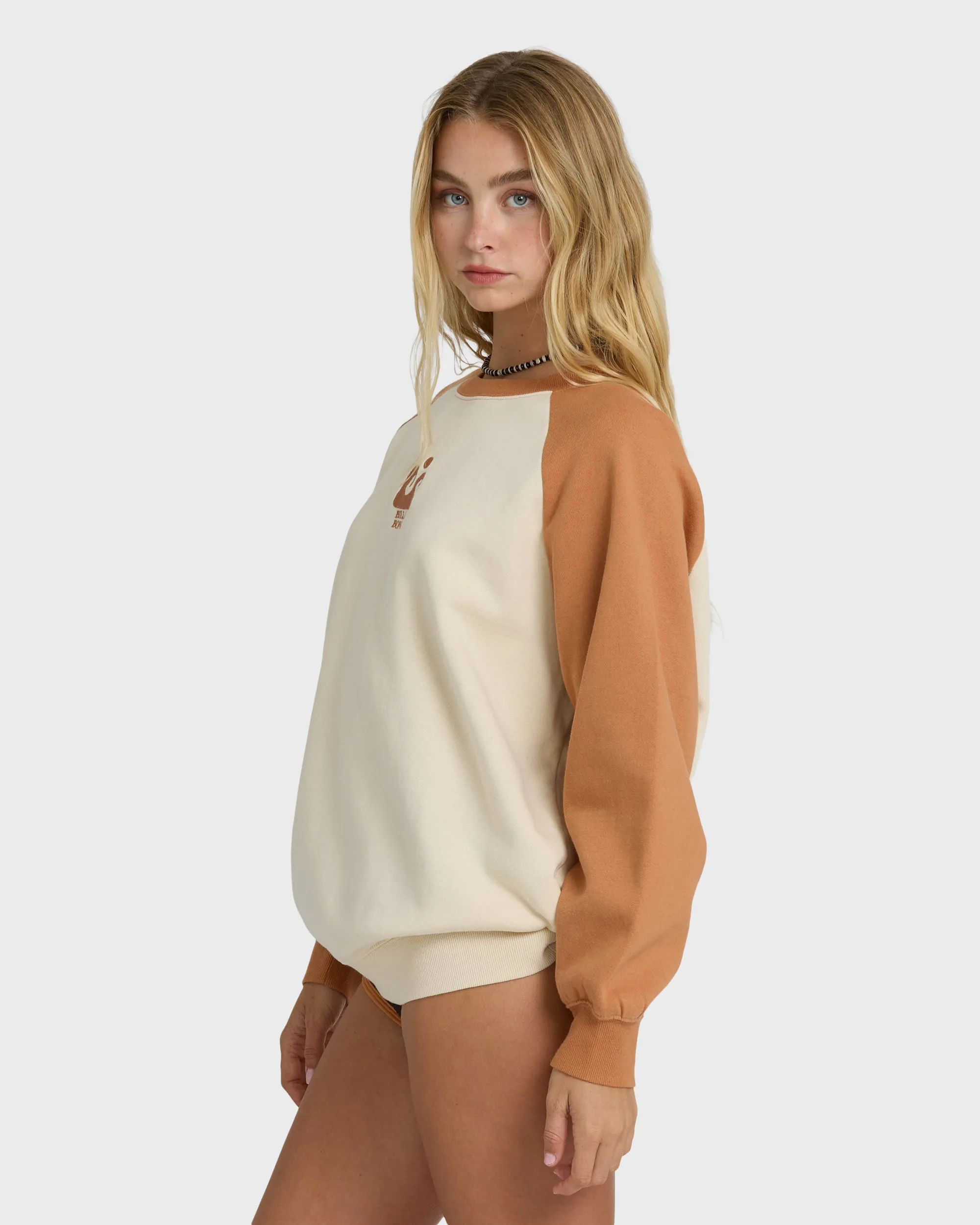 Blissed Out Crewneck Sweatshirt - Caramel Cafe sold by Billabong product image thumbnail 3
