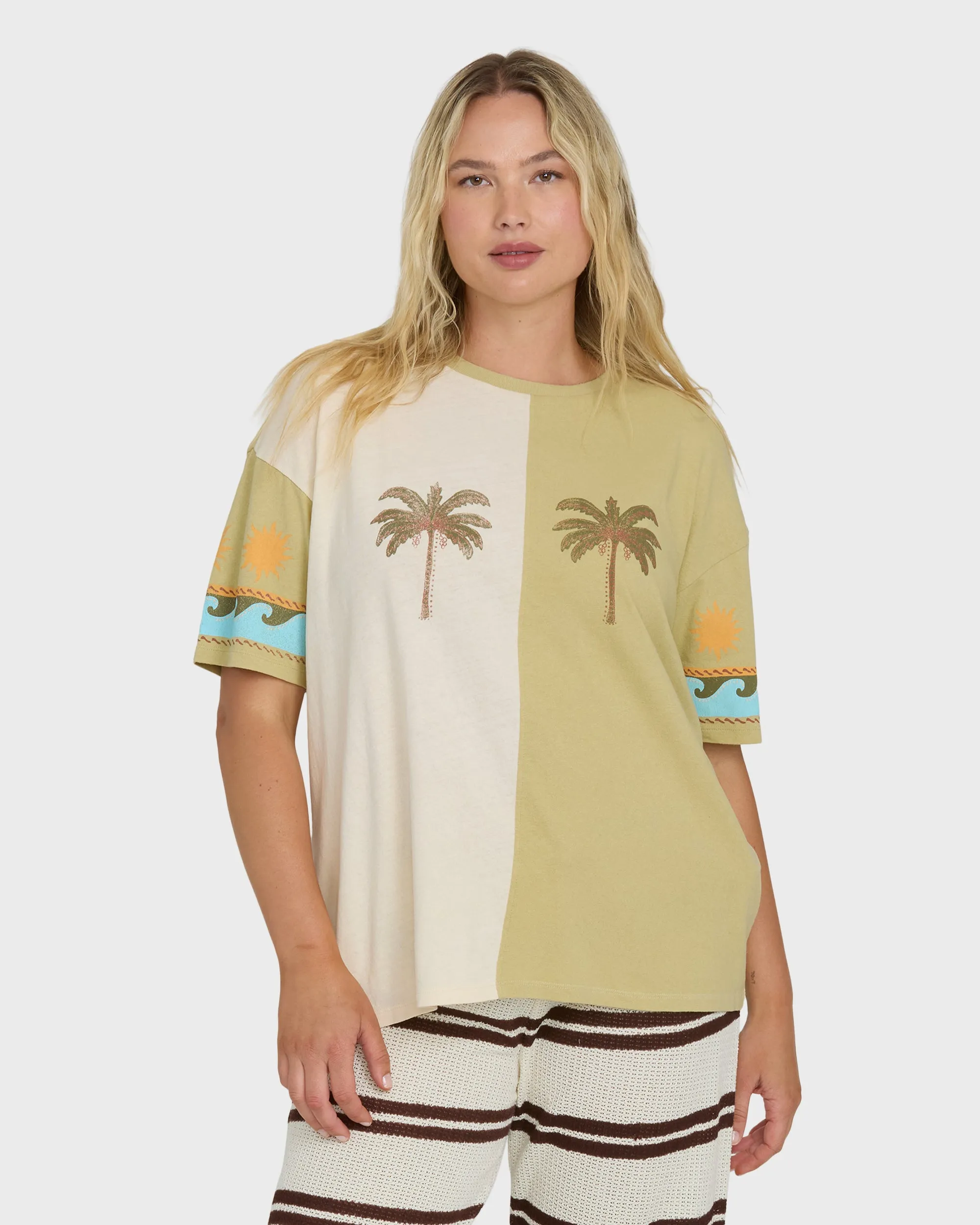 Split Palm Short Sleeve T-Shirt - White Cap sold by Billabong