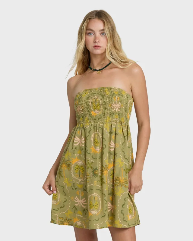 Tropical Haze Mini Dress - Cedar sold by Billabong