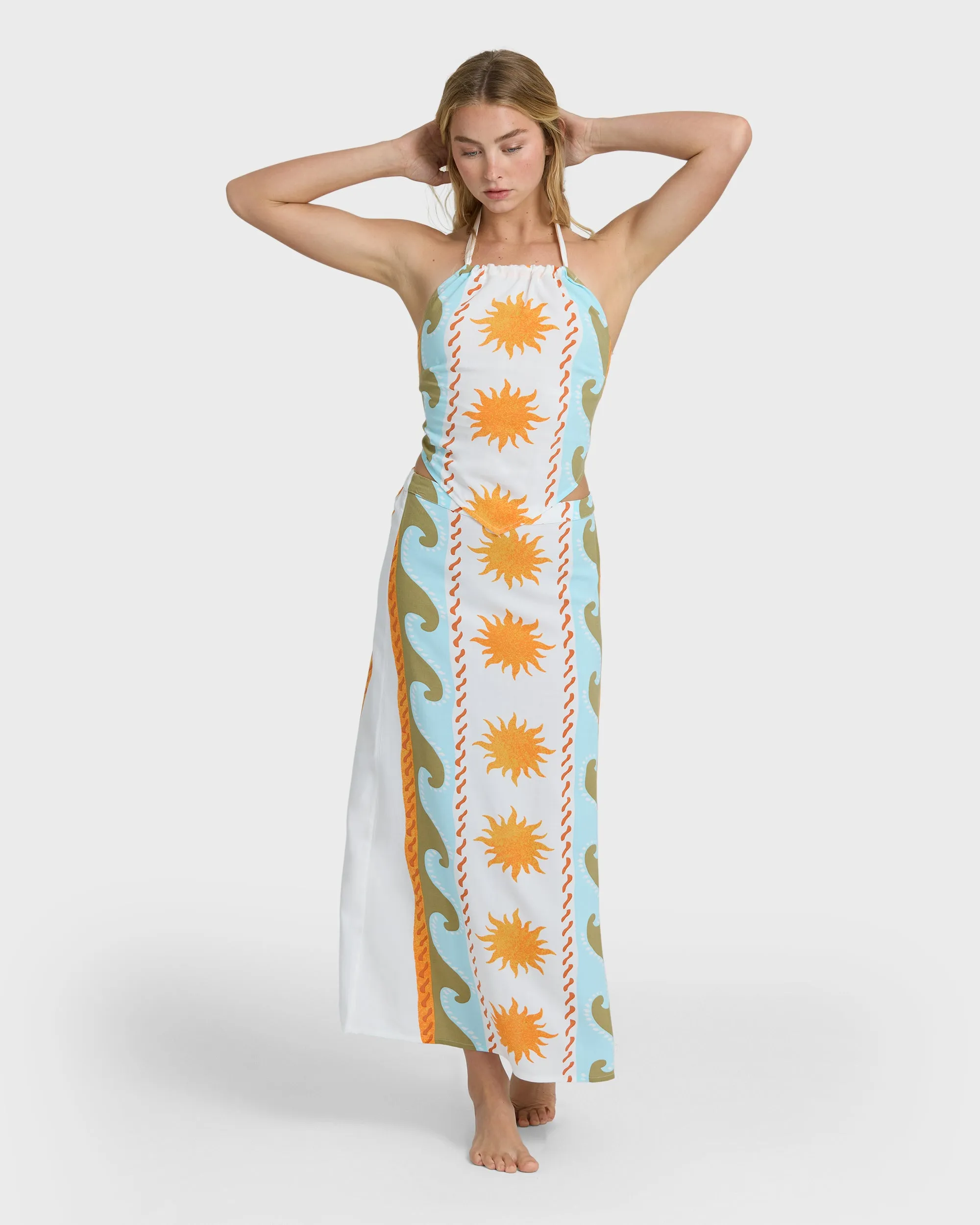 Tides Calling Woven Halter Top - Salt Crystal sold by Billabong