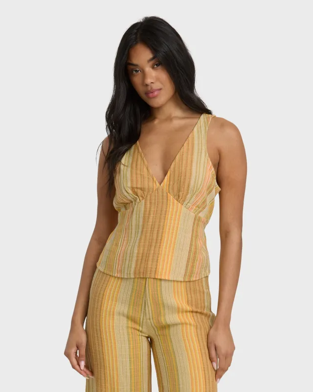 Hazy Daze Top - Brown Multi sold by Billabong